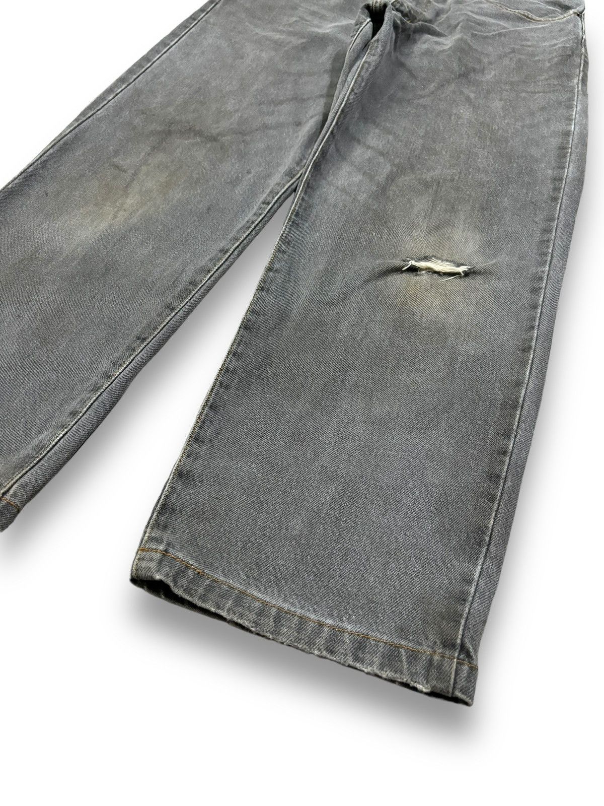 Uniqlo Vintage 90s Uniqlo Dirty Faded Loose Taper Ripped Jeans Size US 32 / EU 48 - 9 Thumbnail