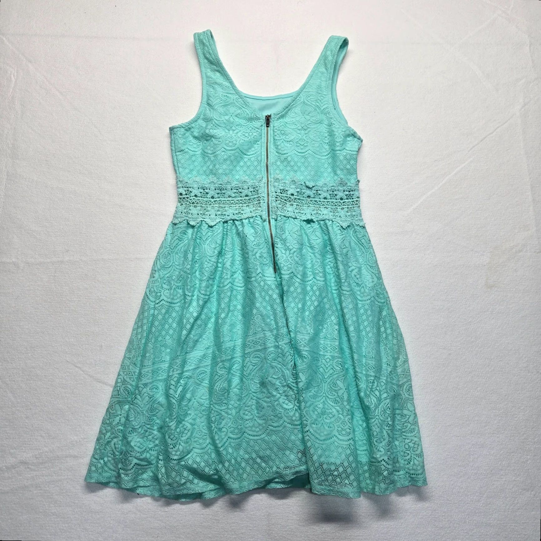 Vintage Xhilaration Shirt Tank Dress Solid Blue Sleeveless Adult Women's M Medium Stretch Knit Casual/Workwear Size M / US 6-8 / IT 42-44 - 7 Thumbnail