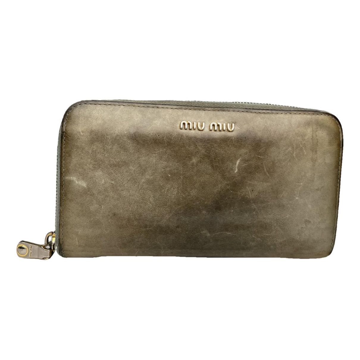Miu Miu Green Leather Wallet Size ONE SIZE - 1 Thumbnail