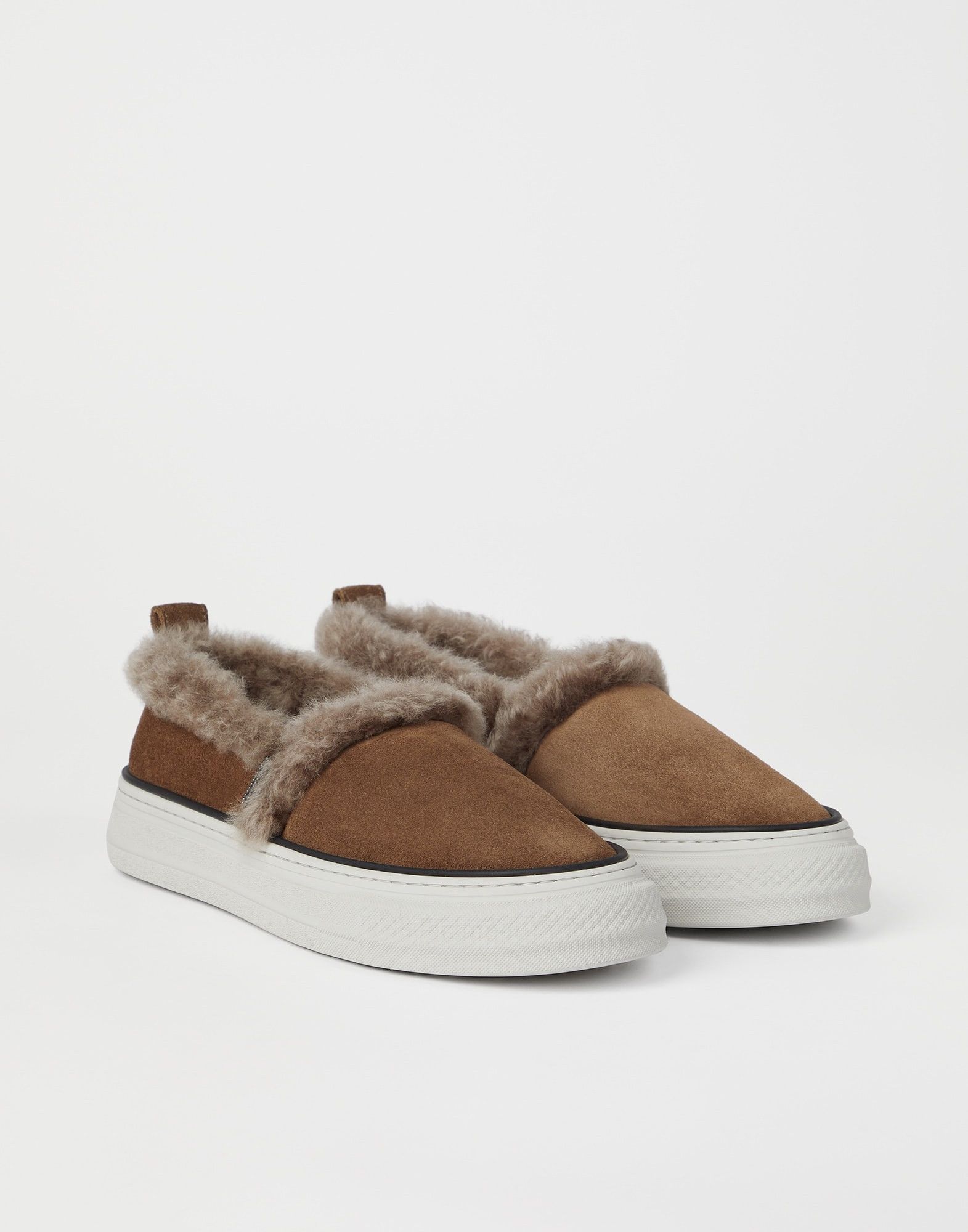 Brunello Cucinelli o1la1rc1a1025 Suede Slip-On Sneakers in Brown Size US 7 / IT 37 - 1 Thumbnail