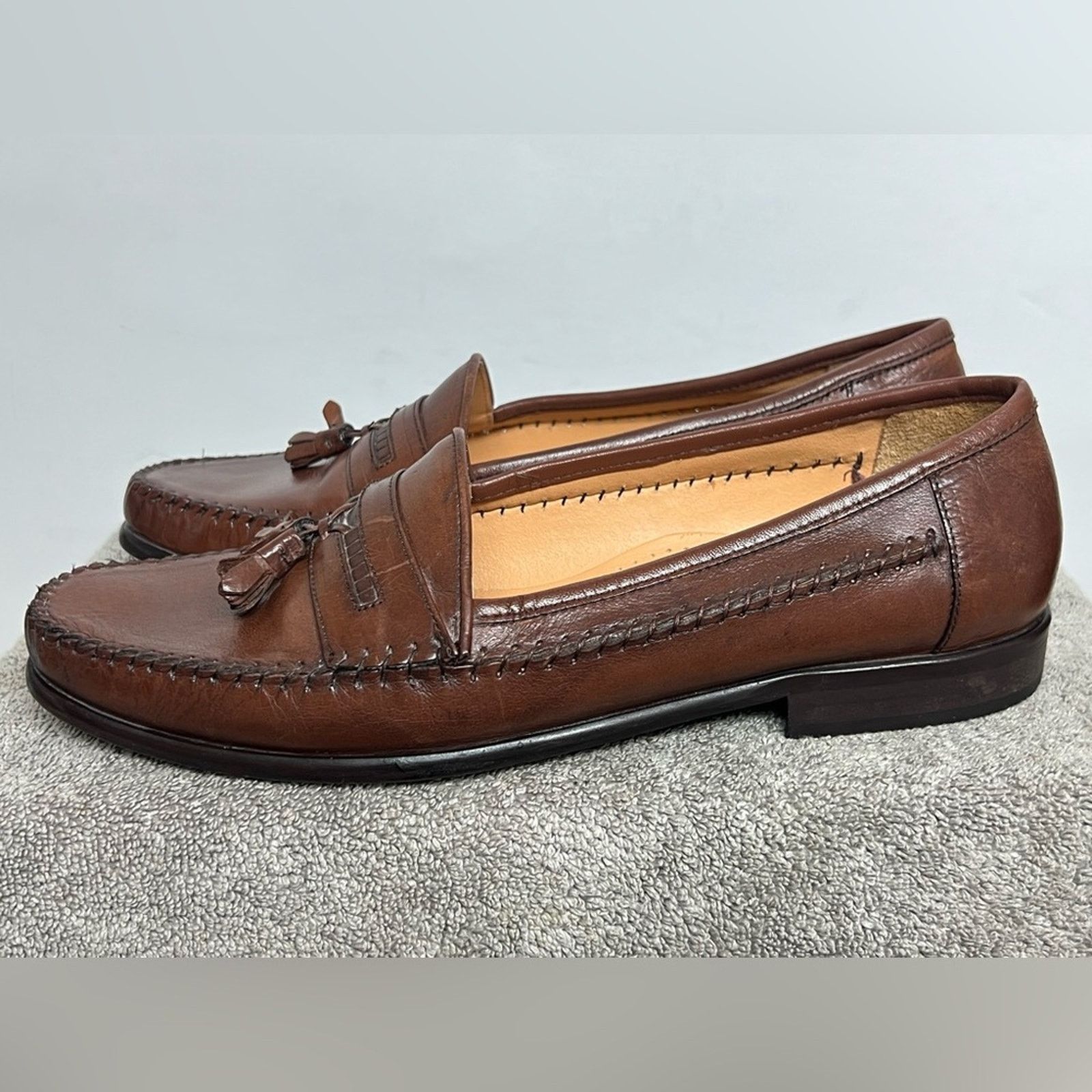 Giorgio Brutini Giorgio Brutini Brown Leather Tassel Slip On Loafers Shoes Size US 13 / EU 46 - 2 Thumbnail