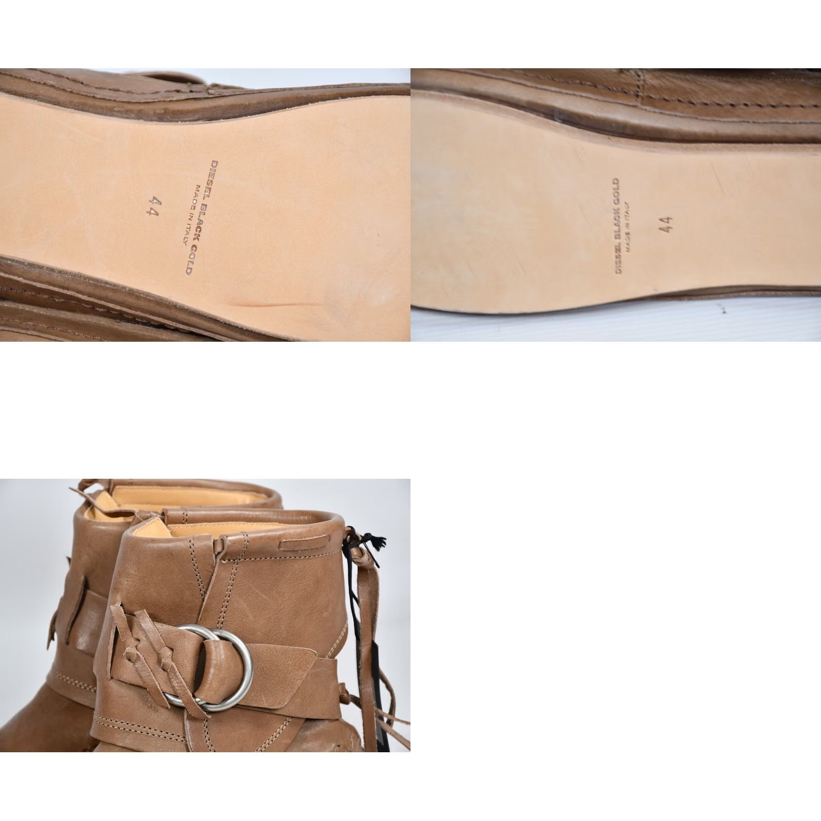 Diesel Diesel Black Gold Boots Leather Men's 10.5 Brown Boots, Diesel Brand, Leather Upper & Insole, Italy, Size US 10.5, EU 44, UK 9.5, Vintage No, Boots Size US 11 / EU 44 - 10 Thumbnail