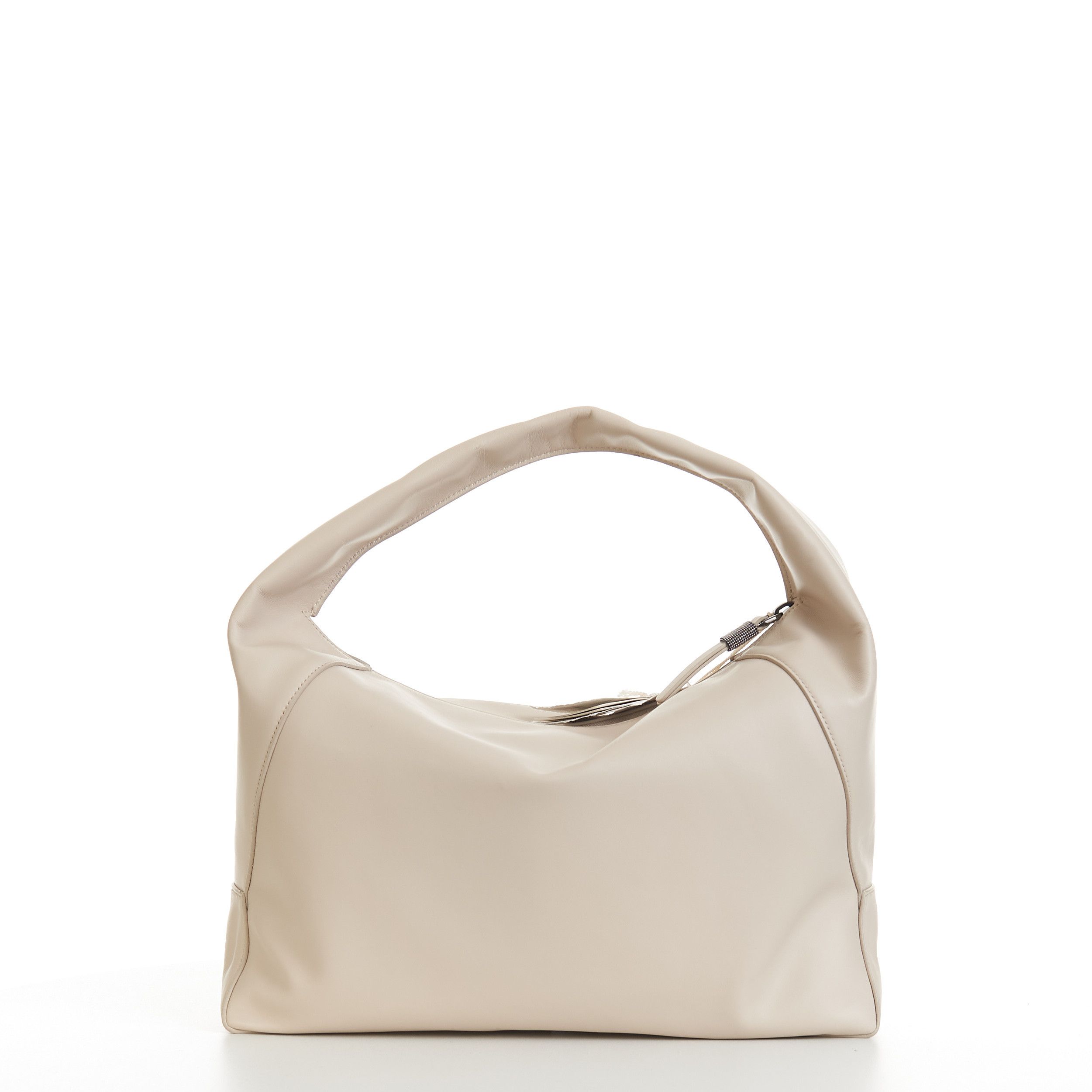 Brunello Cucinelli Hobo Bag In Brown Calfskin Leather Size ONE SIZE - 6 Thumbnail