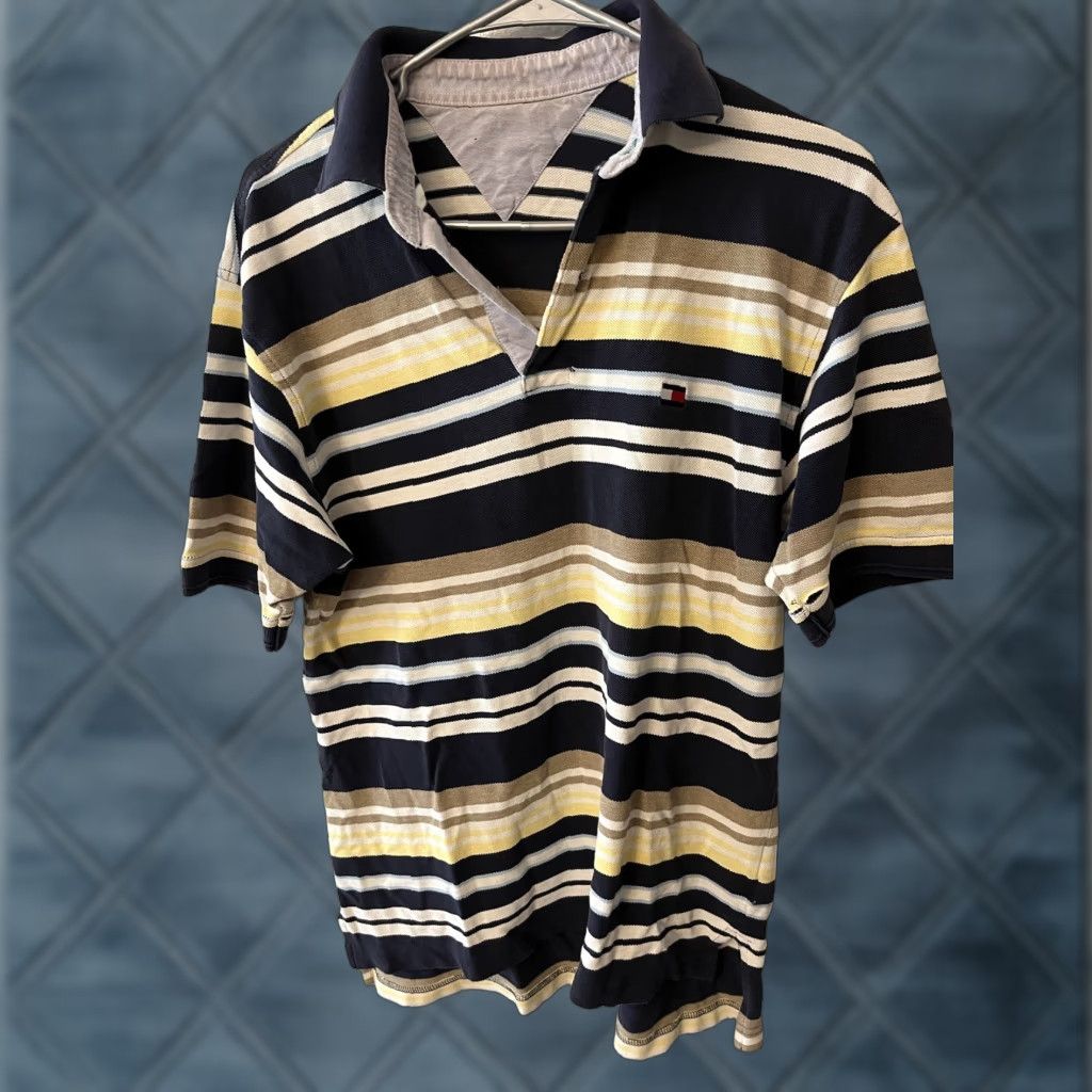 Tommy Hilfiger TOMMY HILFIGER Slim Fit Short Sleeve Polo Multicolor Striped Men’s Size L Size US L / EU 52-54 / 3 - 1 Thumbnail