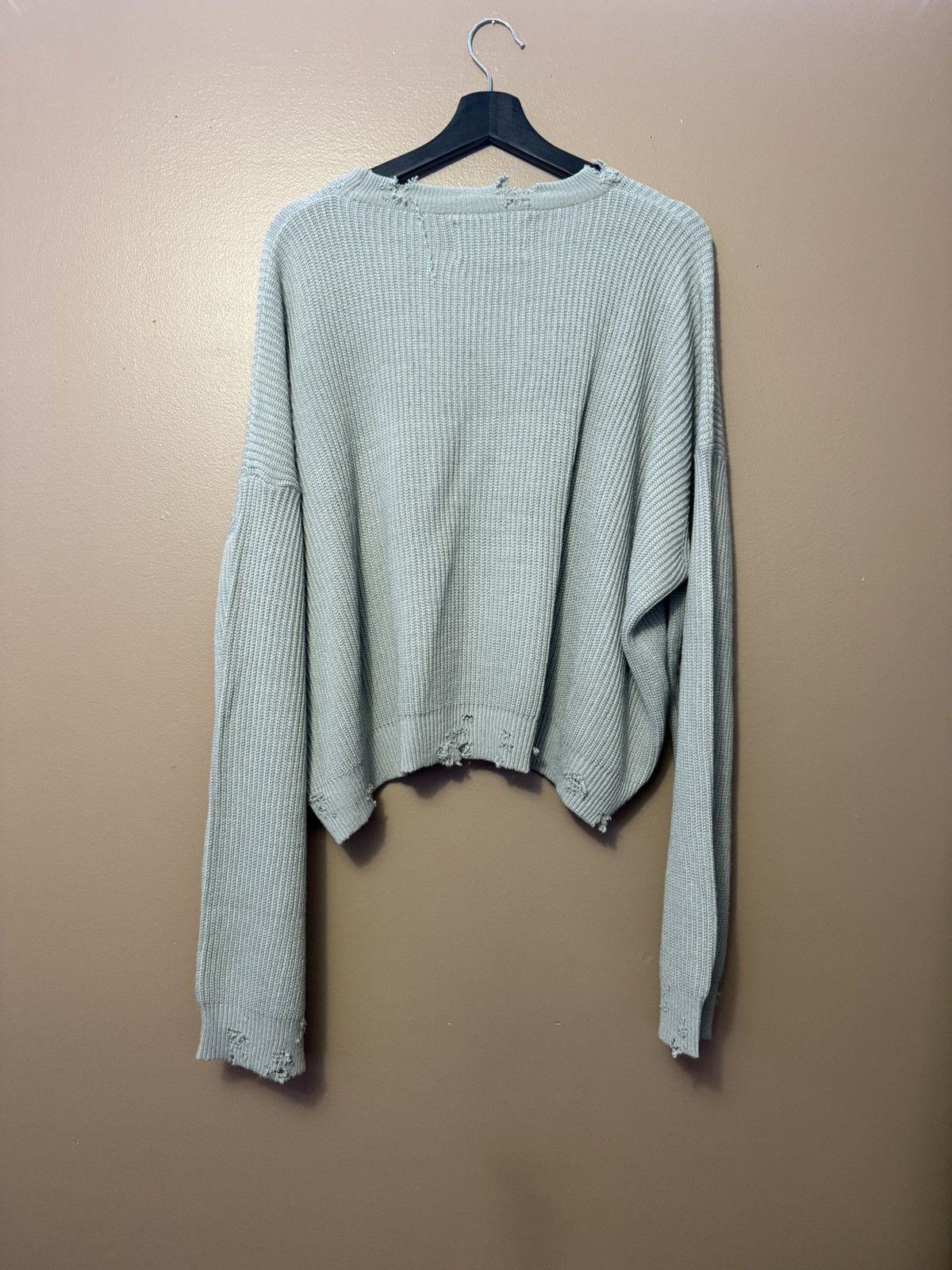 Japanese Brand KraftWork Distressed Knit Grey Size 2 Size US M / EU 48-50 / 2 - 2 Thumbnail