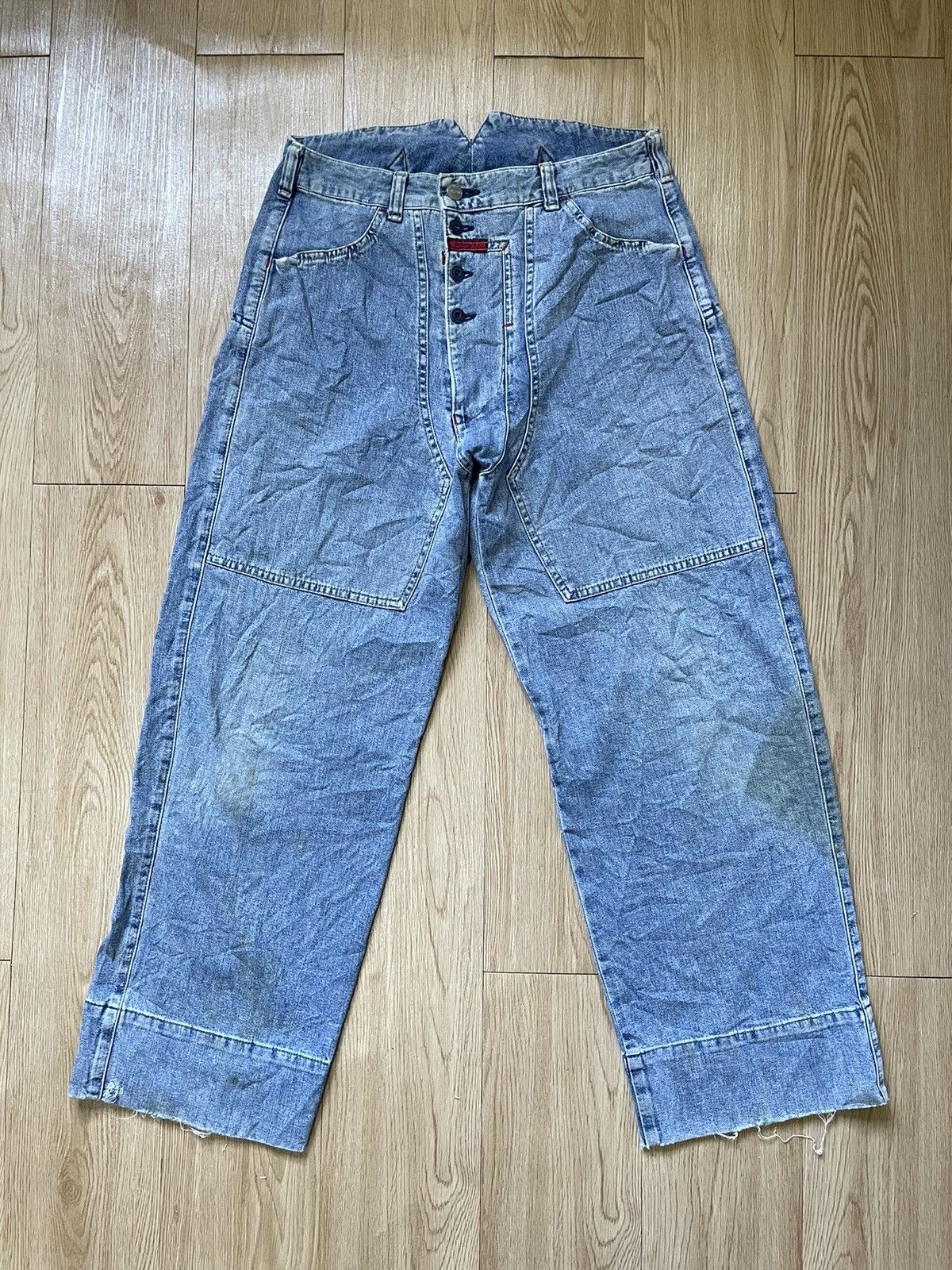 Marithe + Francois Girbaud Vintage 90s Marithe Francois Girbaud Distressed Baggy Jeans Size US 30 / EU 46 - 1 Thumbnail