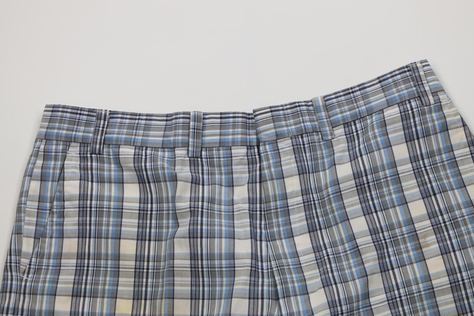 Vintage Vintage 70s Streetwear Above Knee Madras Plaid Chino Shorts Size US 36 / EU 52 - 2 Thumbnail
