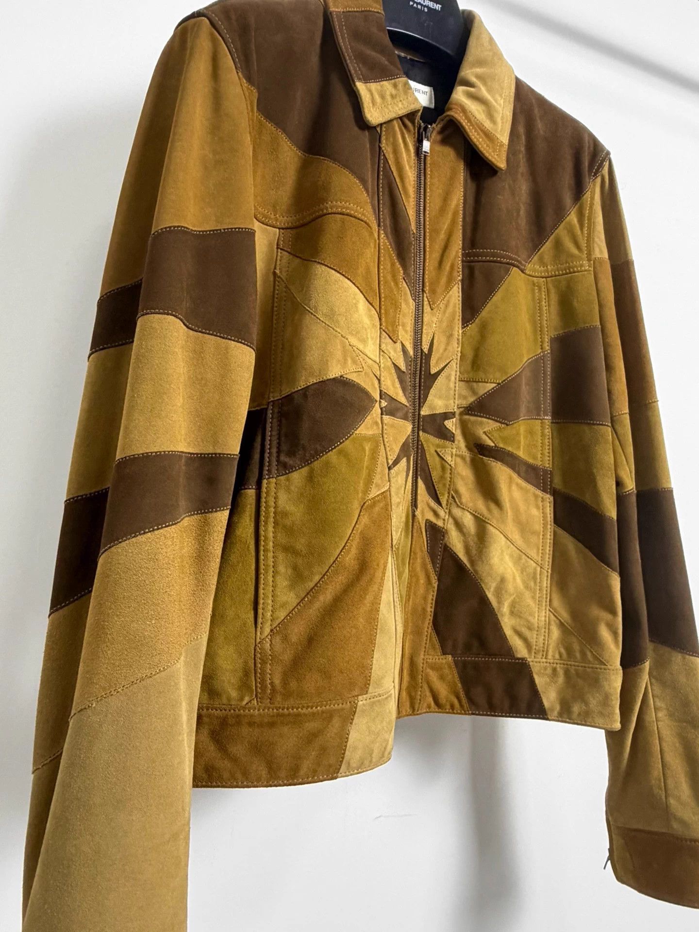 Saint Laurent Paris SLP 15SS Psych Rock Sunburst Suede Colorblock Jkt 46 Size US S / EU 44-46 / 1 - 3 Thumbnail