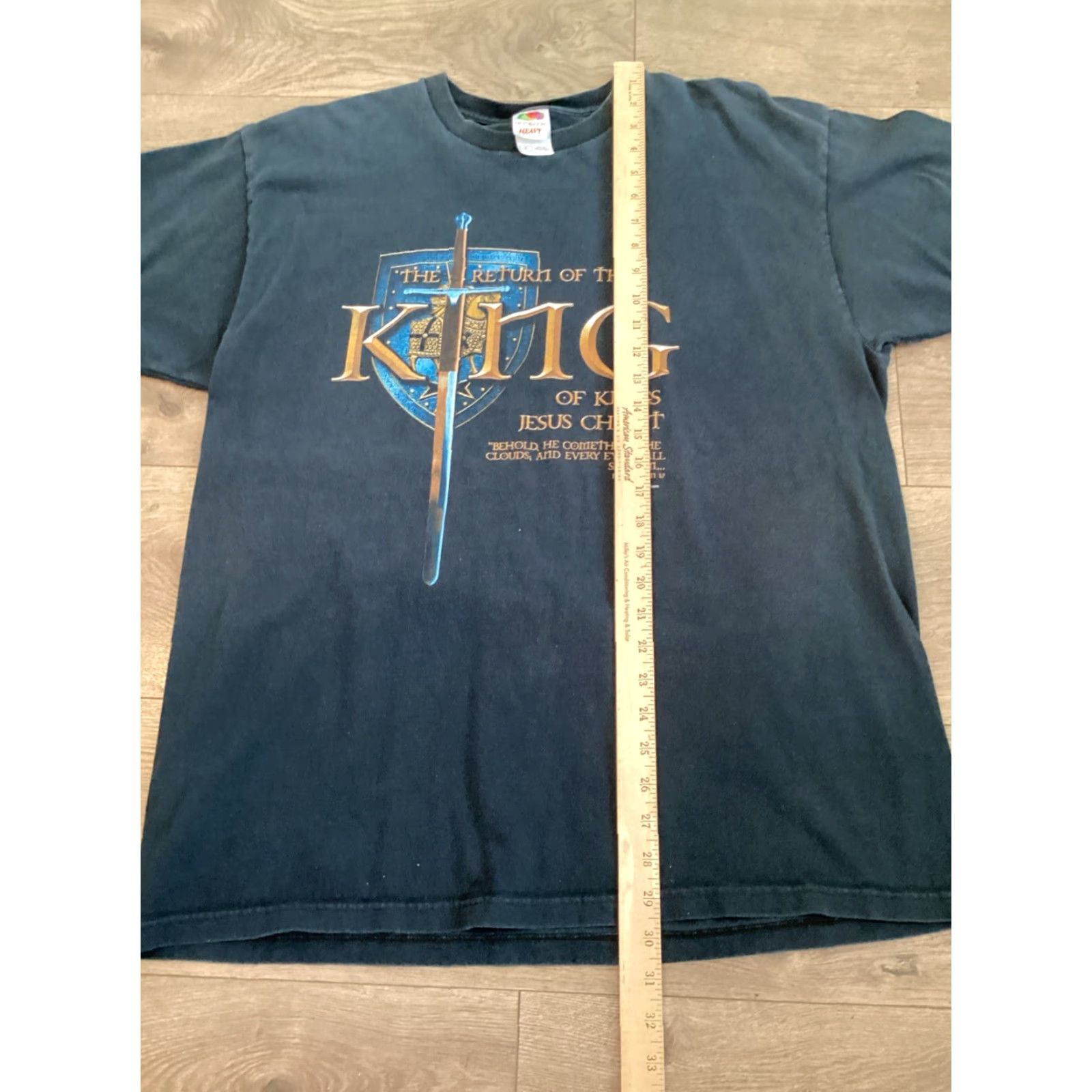 Fruit Of The Loom VINTAGE Fruit of the Loom The Lord of the Rings Jesus T-Shirt XL Black Graphic Print 90s Religious Mens Size US XL / EU 56 / 4 - 7 Thumbnail