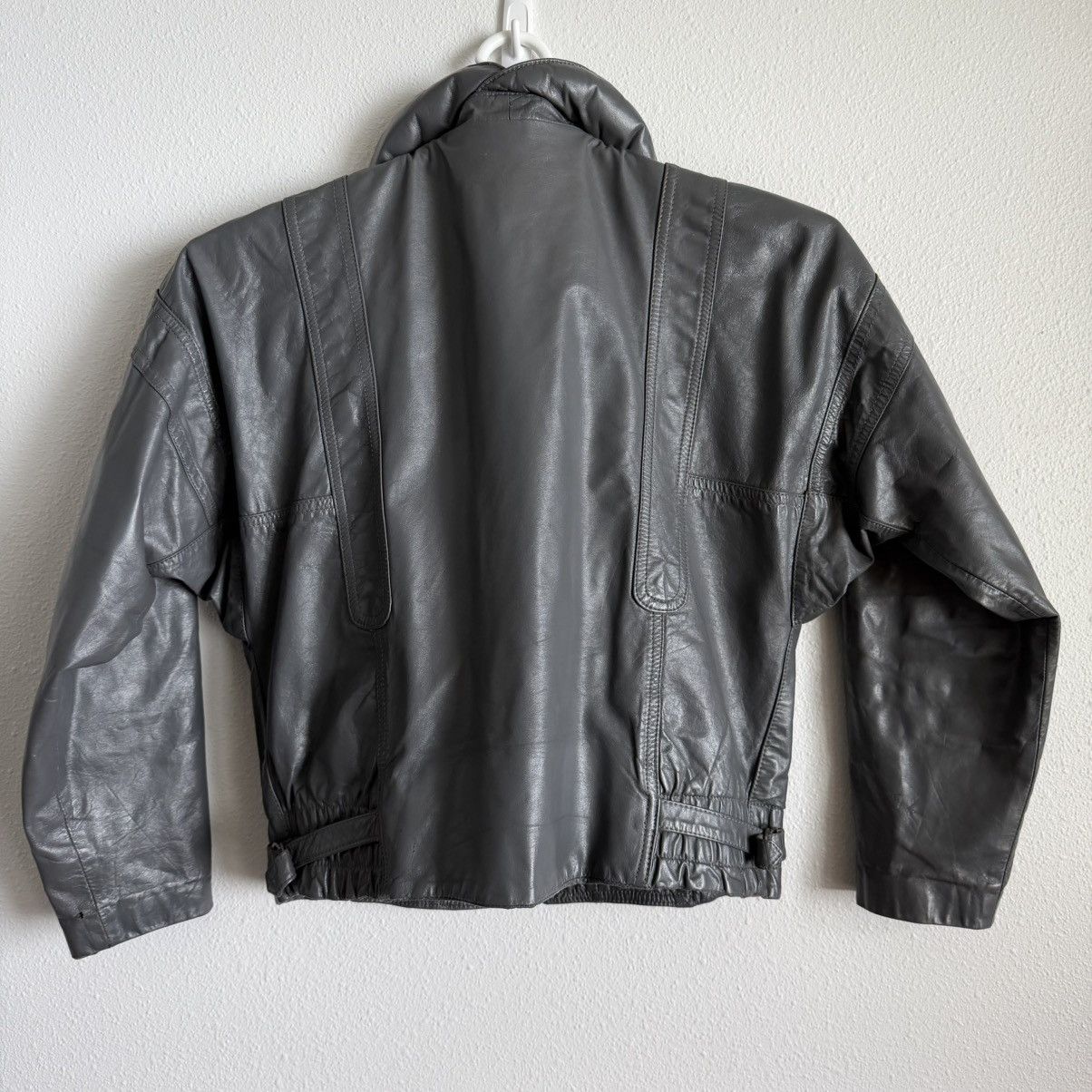 Other Vintage Split End Ltd 100% Leather Jacket Womens 9/10 Gray Size L / US 10 / IT 46 - 7 Thumbnail
