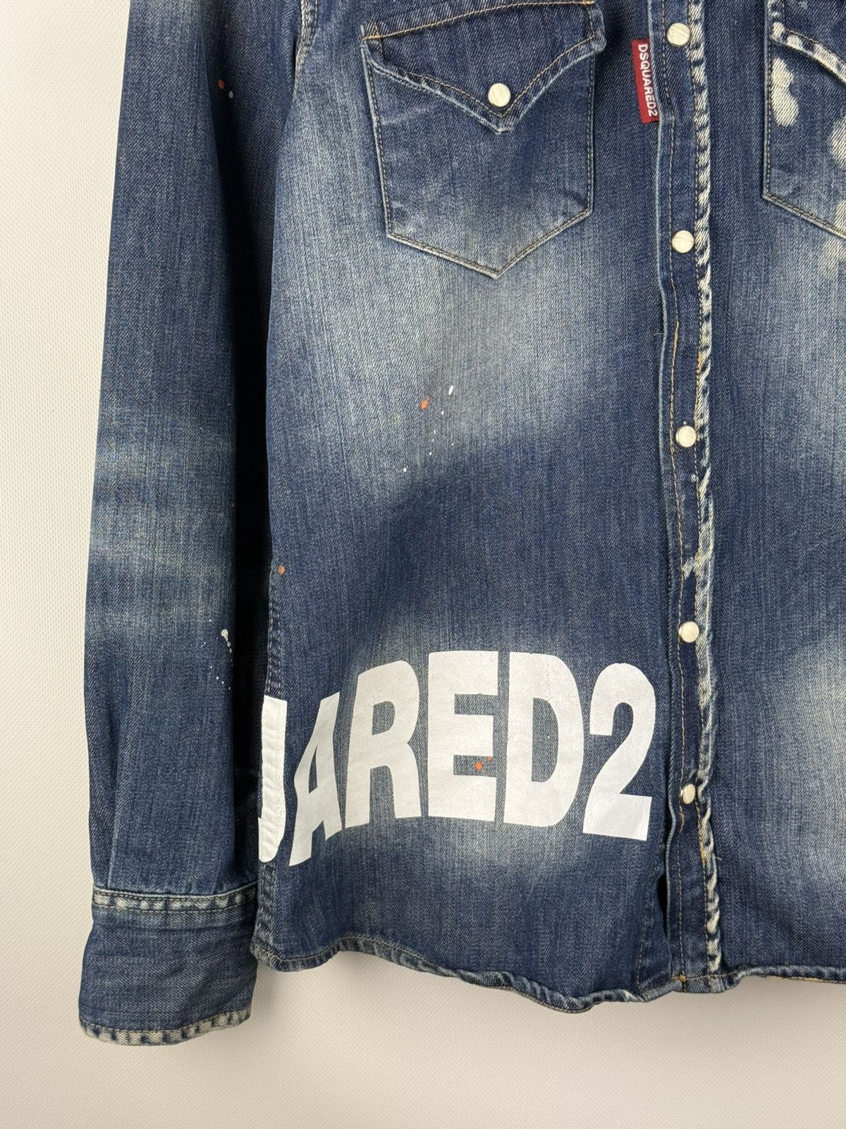 Dsquared2 Dsquared Ladies Big Logo Graphic Print Denim Button Up Shirt Size M / US 6-8 / IT 42-44 - 10 Thumbnail