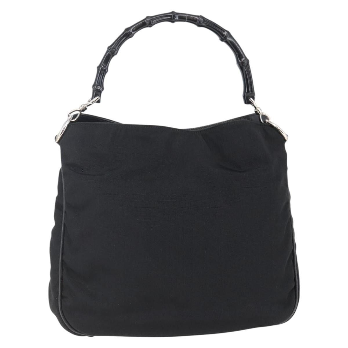Gucci GUCCI Bamboo Hand Bag Nylon Black Silver 001 1638 001 1638 Size ONE SIZE - 1 Thumbnail