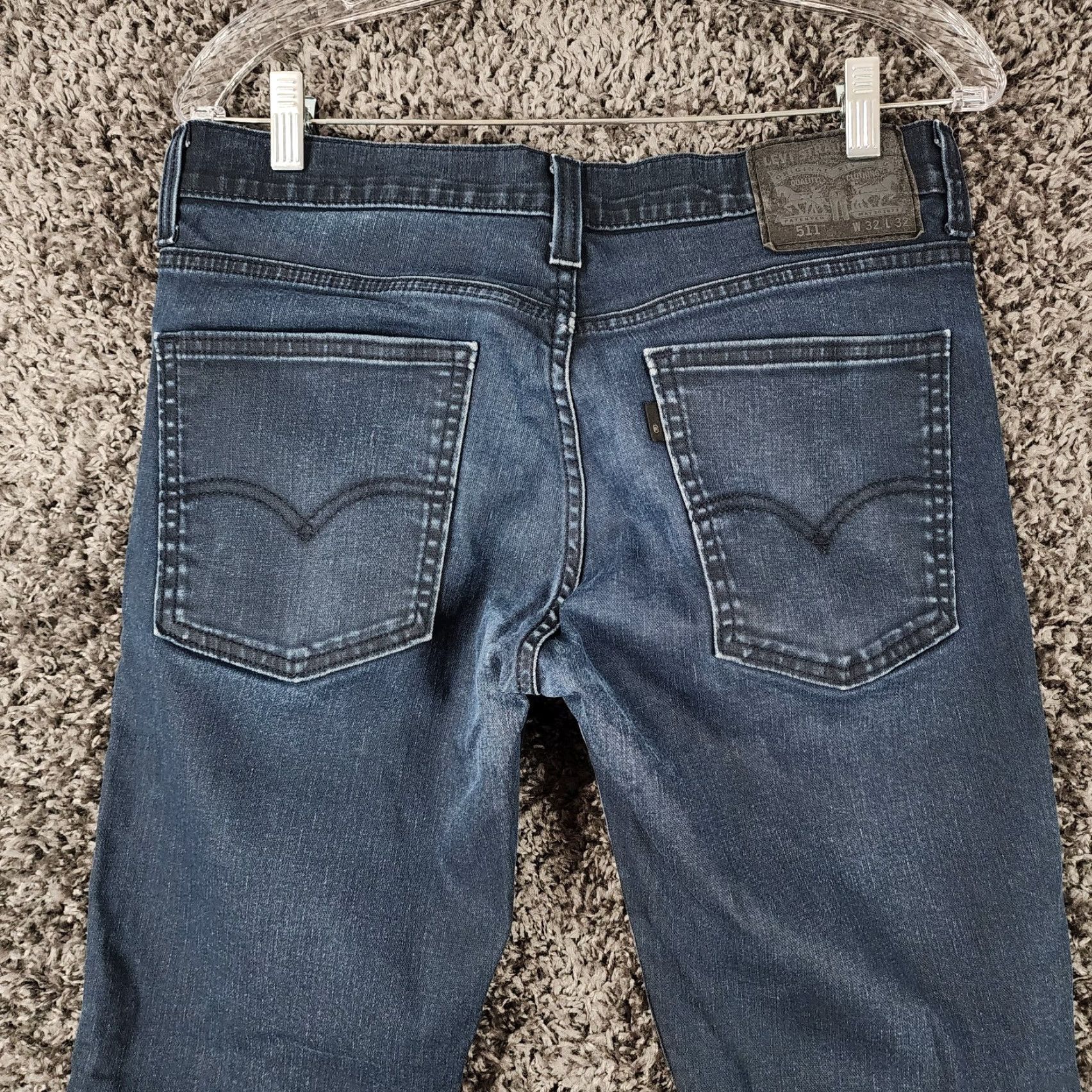 Levi's Levi's 511 Jeans Slim Straight Dark Wash - Men - Size 32x32 - Blue Denim Size US 32 / EU 48 - 6 Thumbnail