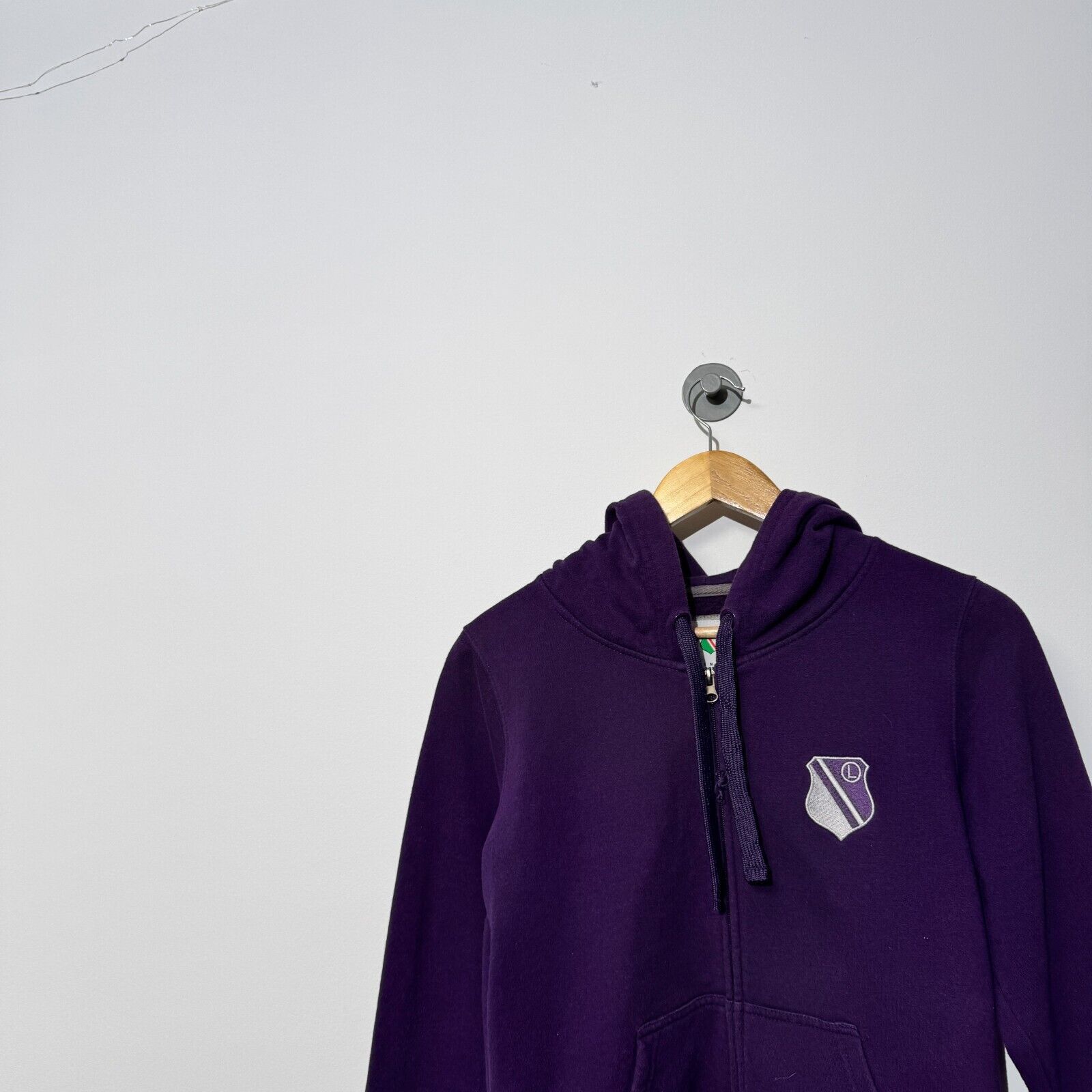 Vintage Vintage Unisex Purple Cotton Zip Hoodie Size M Legia Size US M / EU 48-50 / 2 - 2 Thumbnail