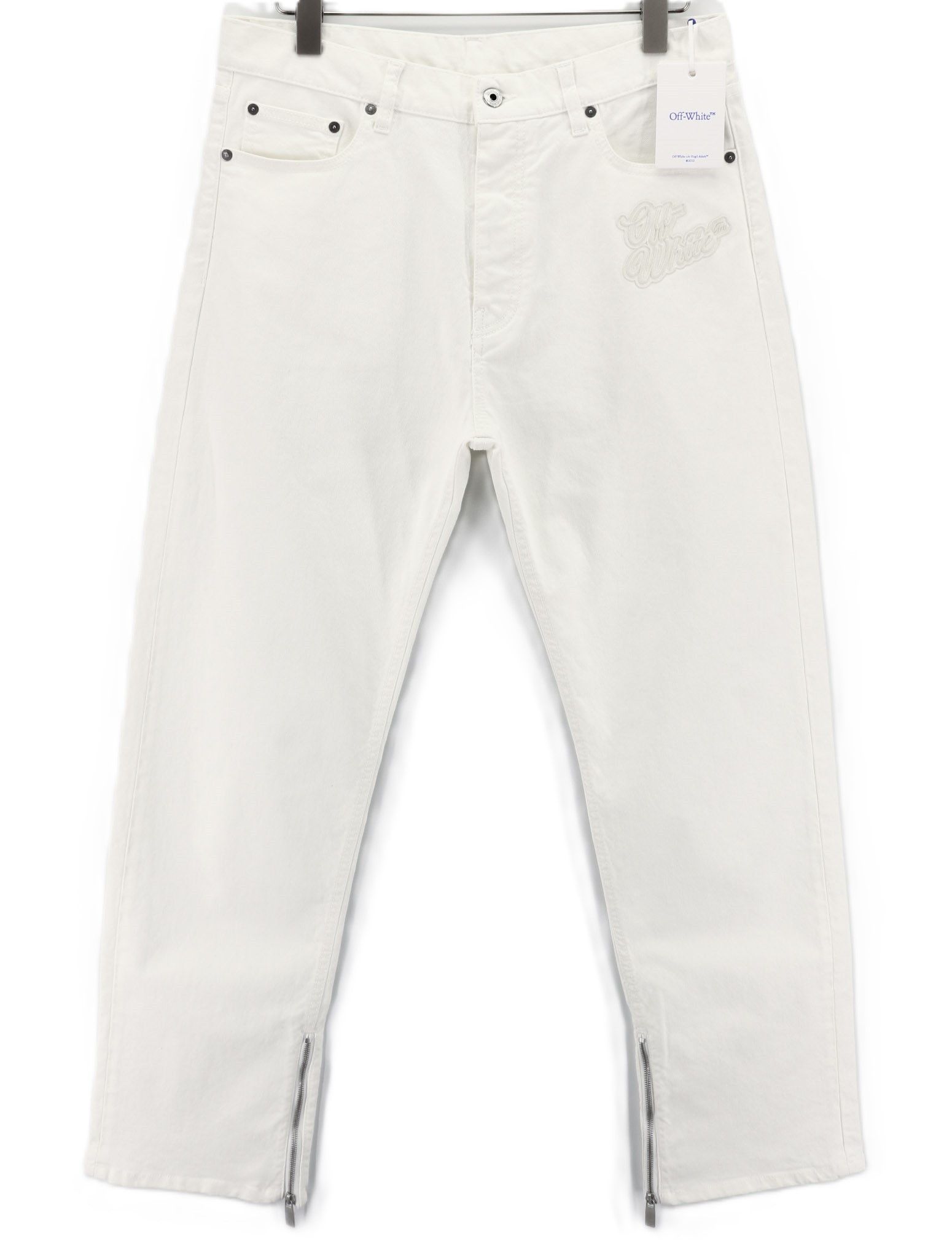 Off-White 90S LOGO W32 Straight Cotton Stretch Raw White 80237 Size US 32 / EU 48 - 1 Thumbnail