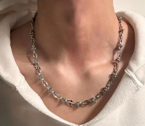 Jewelry Silver Chain Link Men's Necklace, Modern Men's Jewelry Size ONE SIZE - 5 Thumbnail
