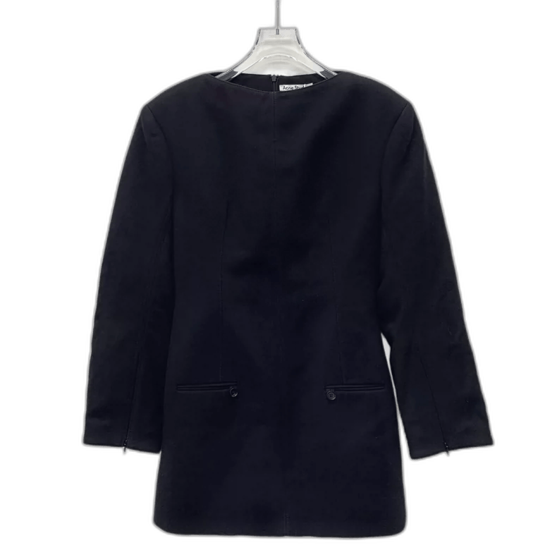 Acne Studios Black Wool Waist-Defined Long Sleeve Dress Size XS / US 0-2 / IT 36-38 - 1 Thumbnail