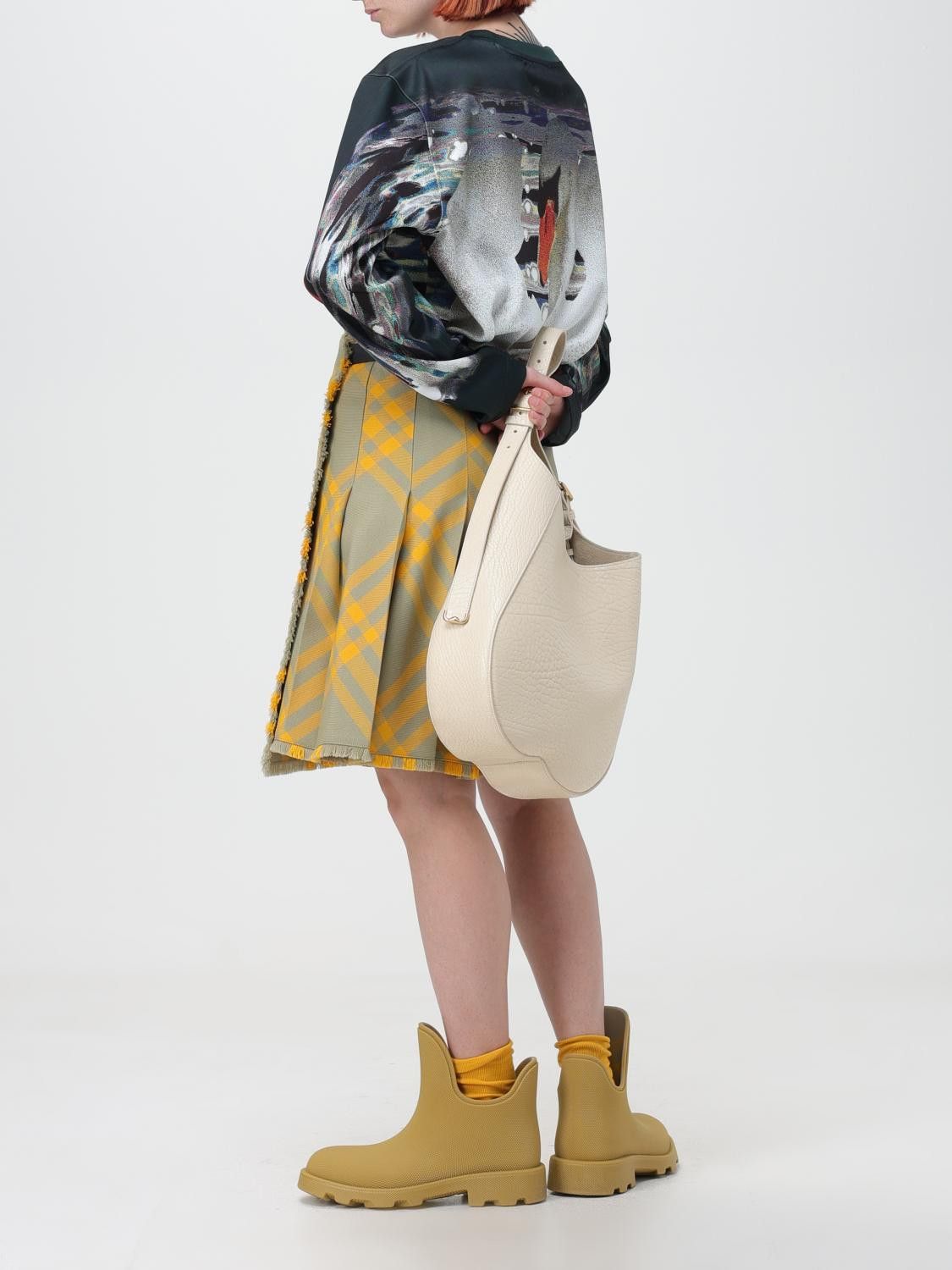 Burberry BURBERRY yellow beige check midi hunter skirt Daniel Lee Size 27" / US 4 / IT 40 - 4 Thumbnail