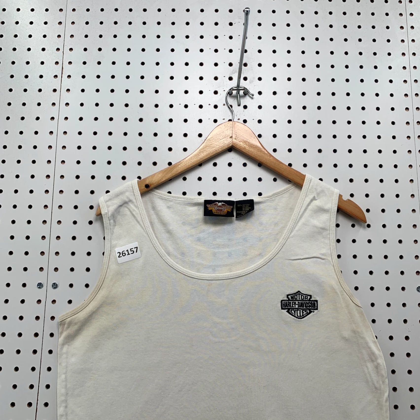Harley Davidson Harley-Davidson Motorcycle Tank Crop Top Womens XL White Distressed Size XL / US 12-14 / IT 48-50 - 2 Thumbnail