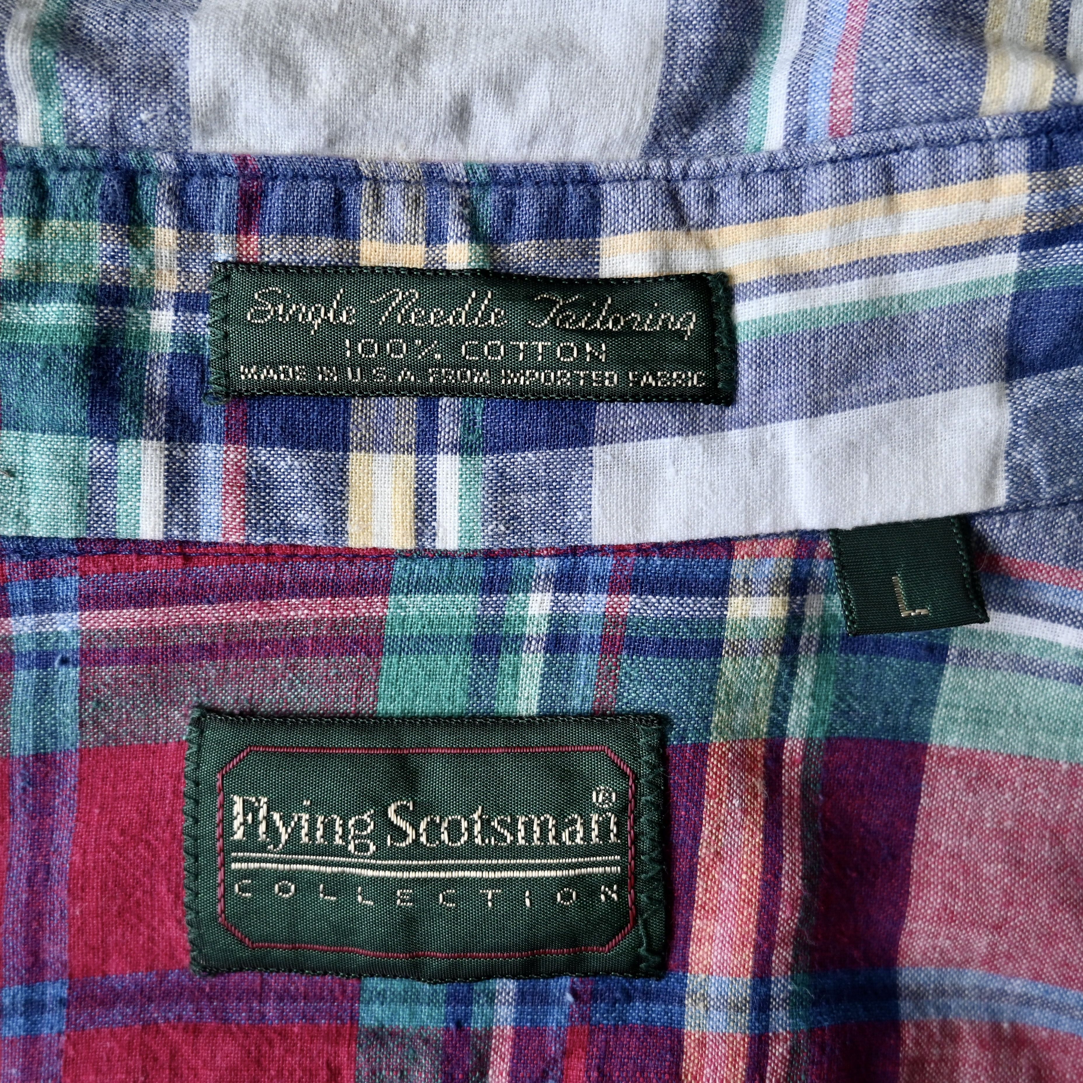 Vintage VTG 1990s Flying Scotsman India madras BD shirt Size US L / EU 52-54 / 3 - 11 Thumbnail