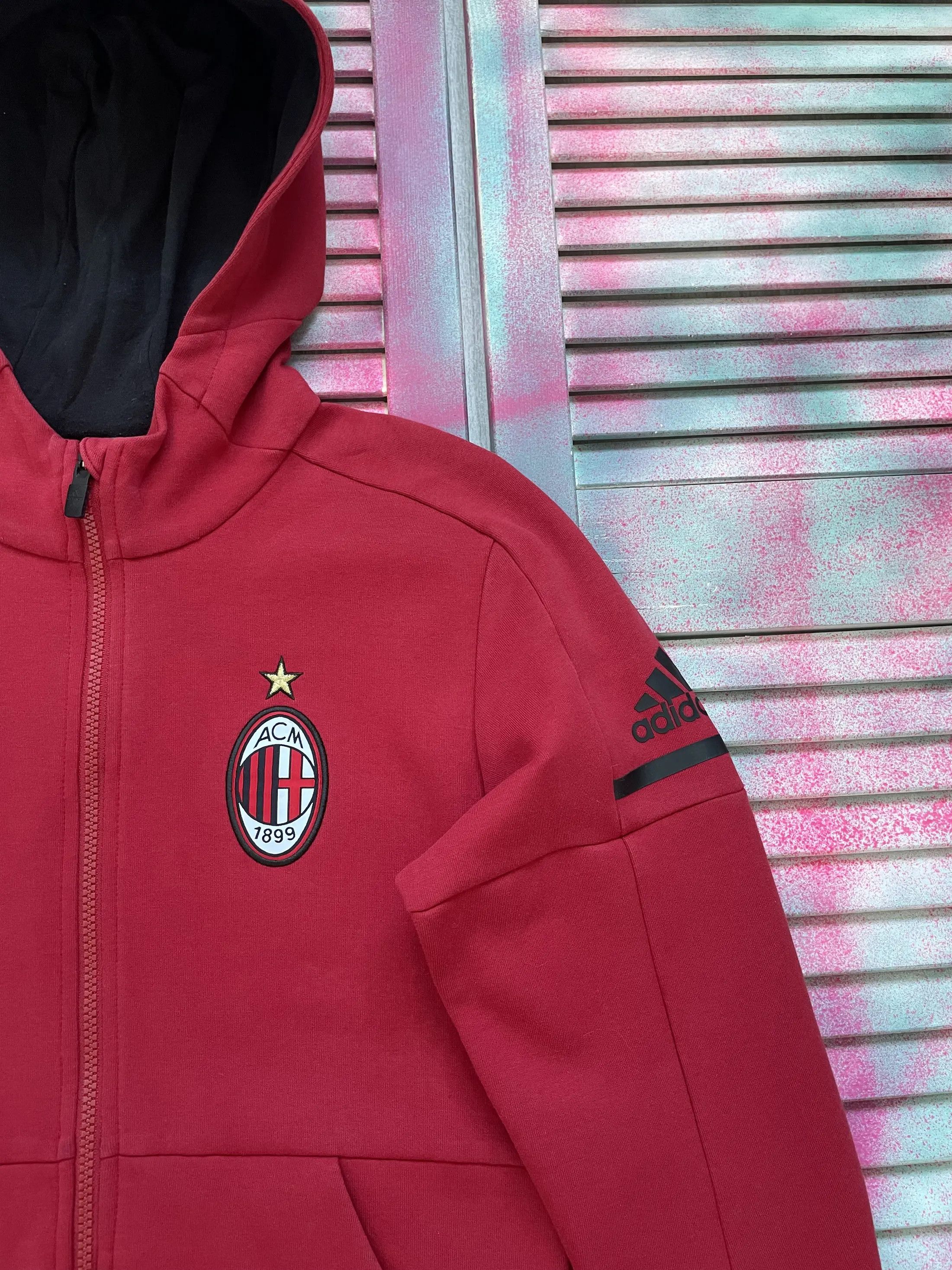 Adidas Adidas AC Milan Zip Hoodie Size US XS / EU 42 / 0 - 8 Thumbnail
