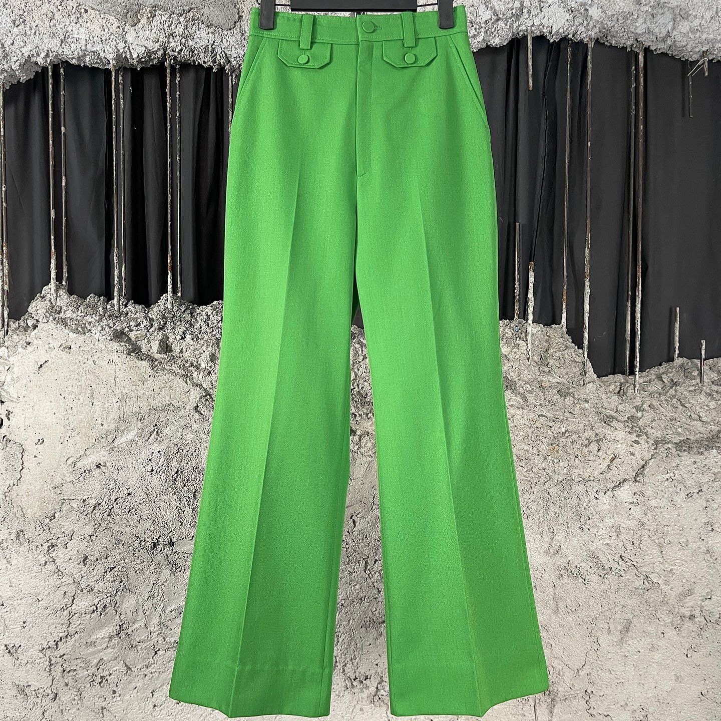 Gucci Gucci Green Wool Blend Trousers Size 36 Size 25" / US 0 / IT 36 - 1 Thumbnail