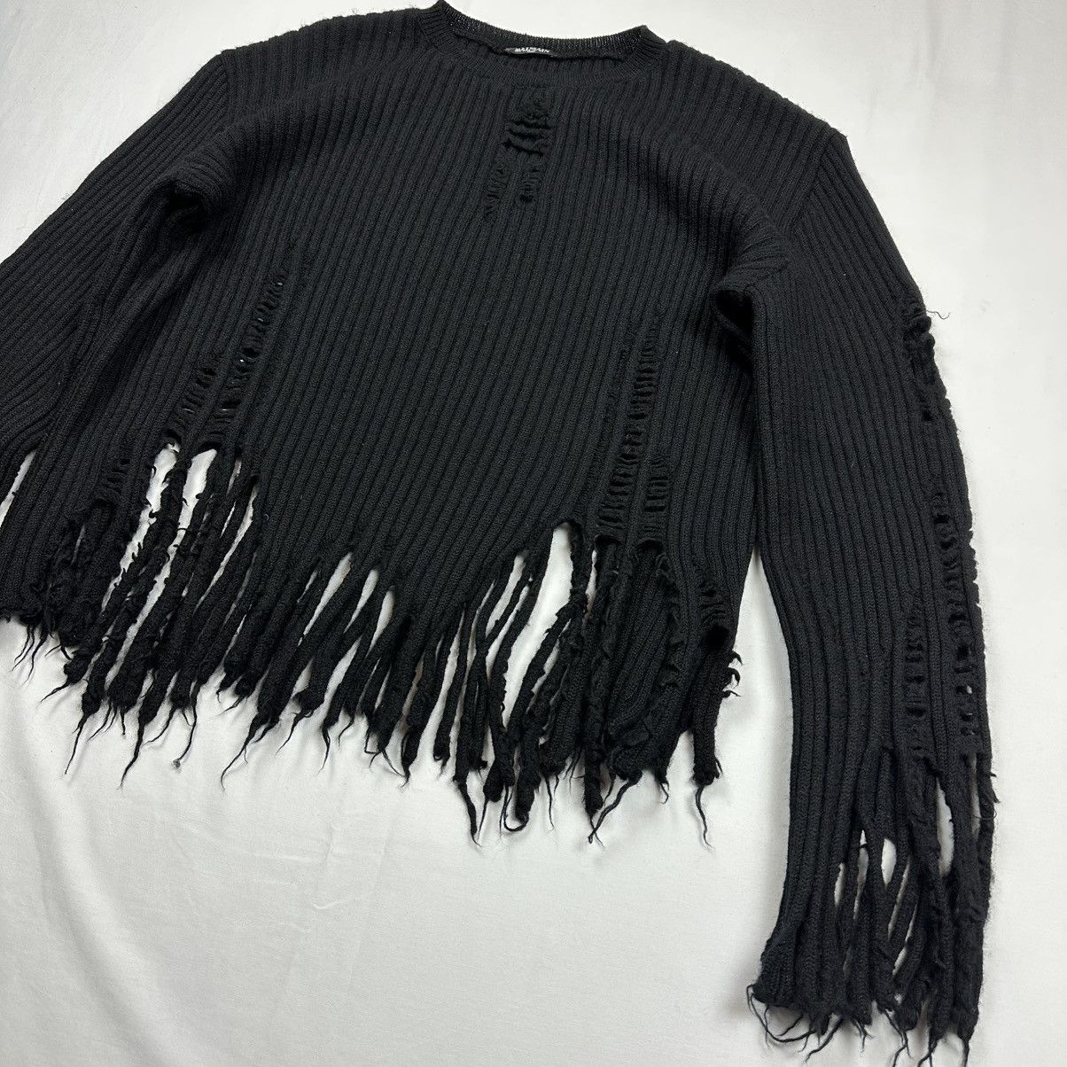 Balmain SS11 Balmain by Christophe Decarnin Distressed Knit Sweater Size M / US 6-8 / IT 42-44 - 7 Thumbnail