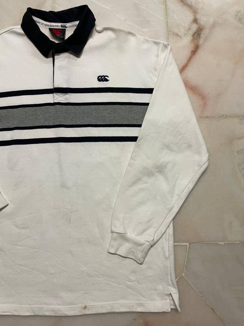 Vintage Rare💥Vintage 90's Canterbury Polo Rugby Stripe Heavy Cotton Size US XL / EU 56 / 4 - 4 Thumbnail