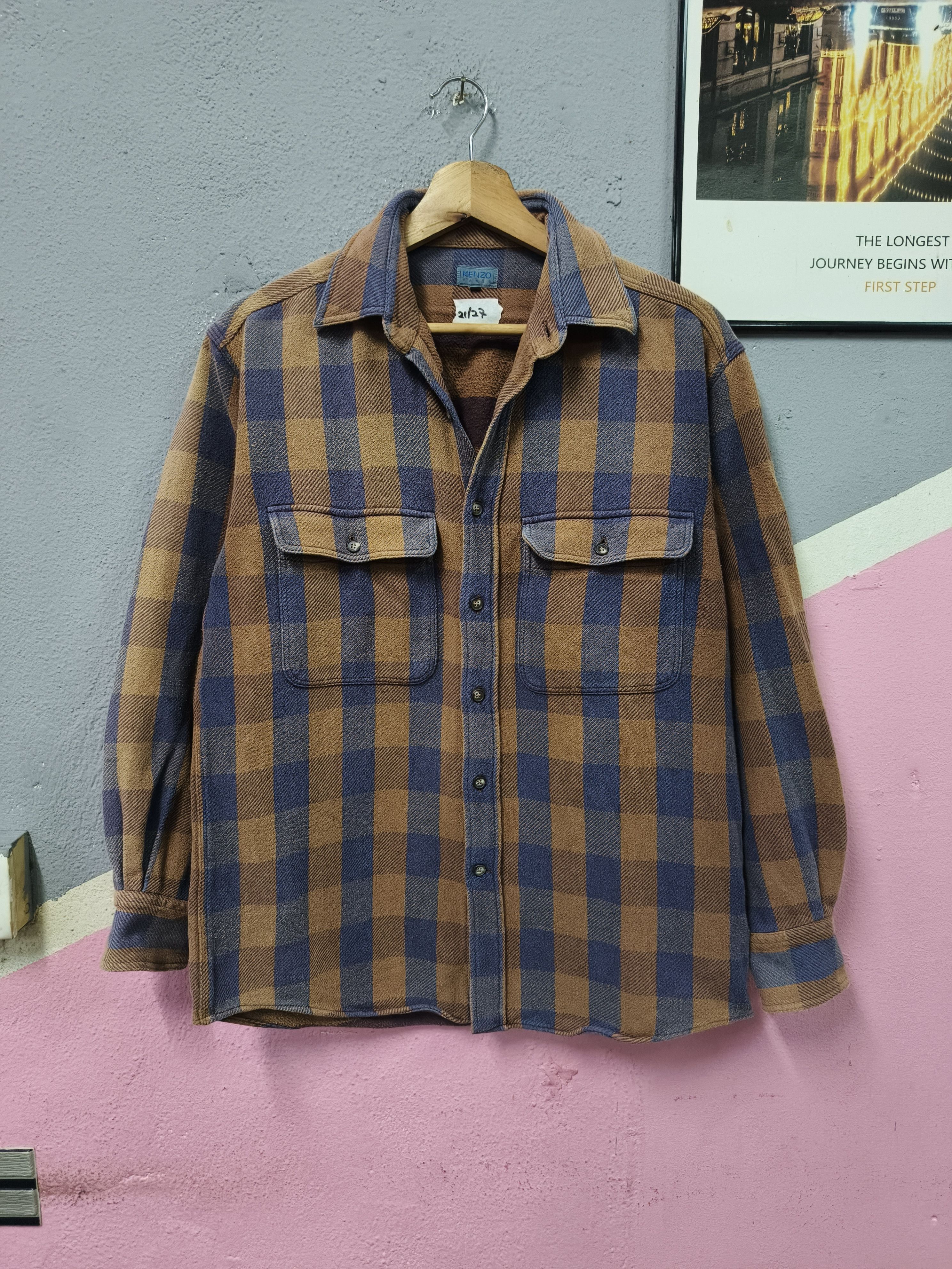 Kenzo VTG KENZO PARIS PLAID SHIRT BUTTON UP SUN FADED Size US M / EU 48-50 / 2 - 1 Thumbnail