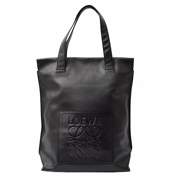 Loewe Loewe Loewe Leather Logo Tote Bag Black Leather Tote Bag 72996 in Great Condition Size ONE SIZE - 1 Thumbnail