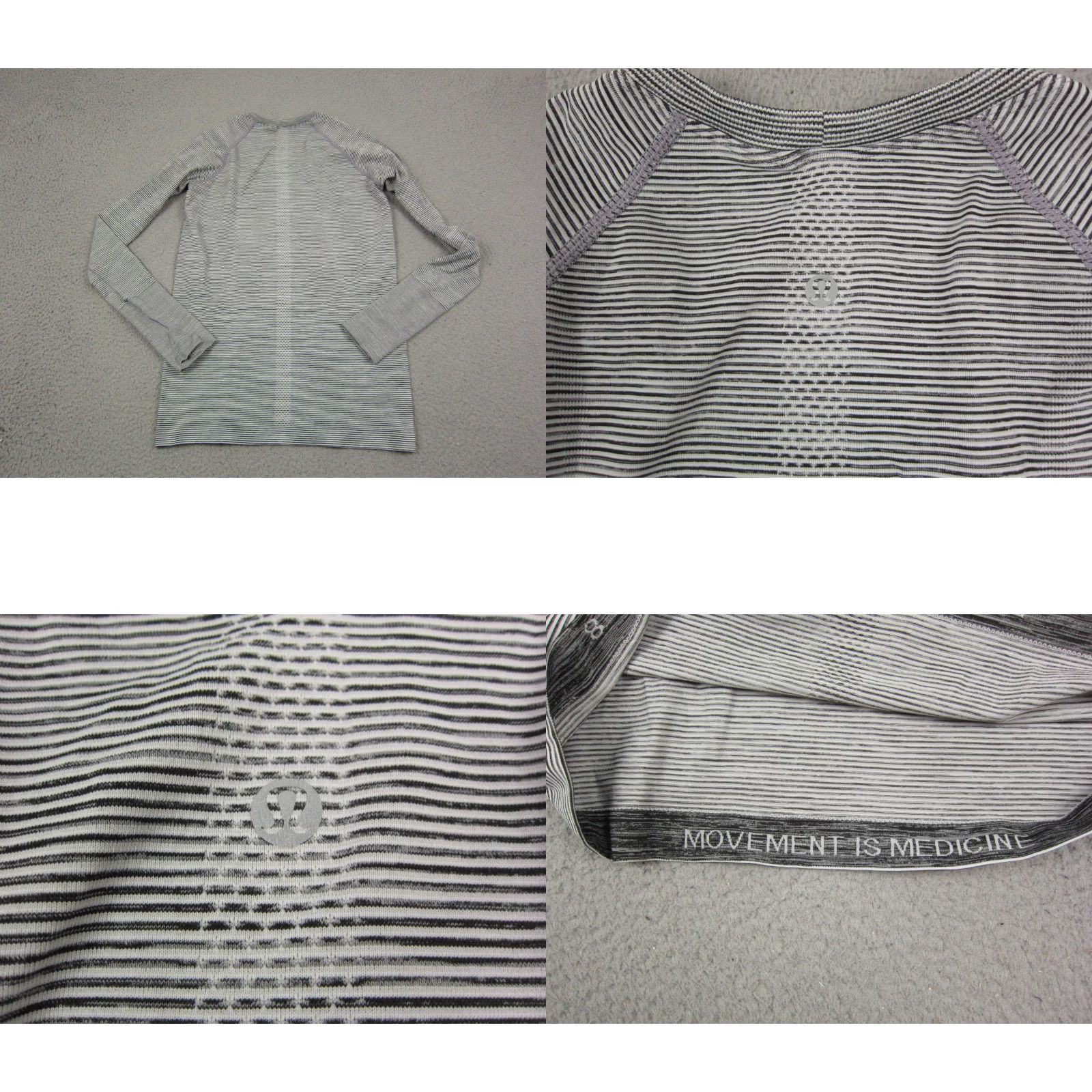 Lululemon Lululemon Shirt Womens 8 Gray Pinstripe Swiftly Tech Performance Gym Run Yoga Shirt Size M / US 6-8 / IT 42-44 - 8 Thumbnail