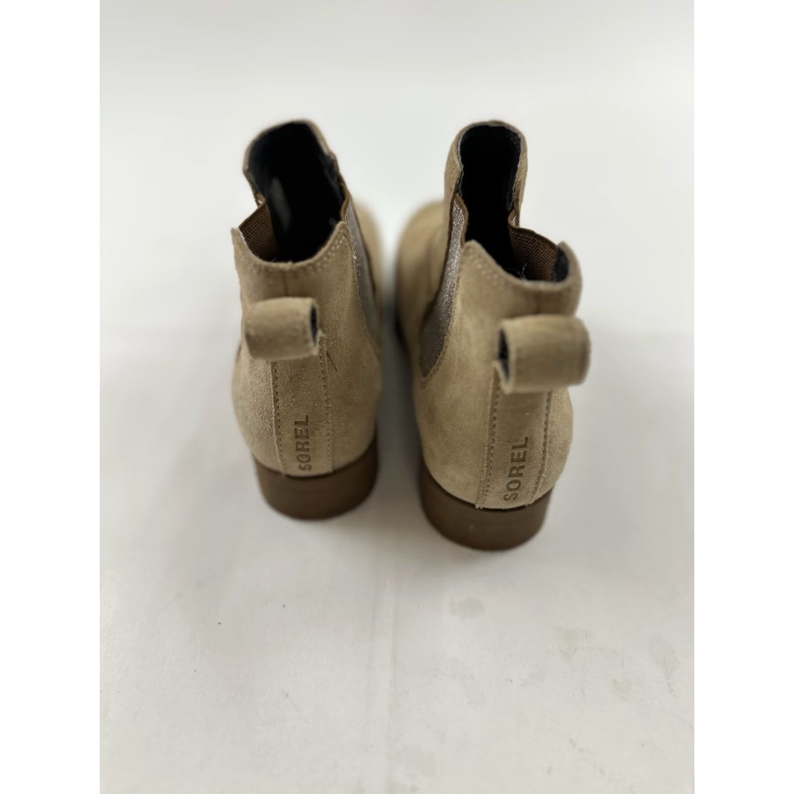 SOREL SOREL Emelie Boots Women Chelsea Waterproof Leather Beige 4 US / 3 UK / 35 EU - Winter, Pull On, Low Heel, Tan Beige - Womens Boots Size US 5.5 / IT 35.5 - 7 Thumbnail
