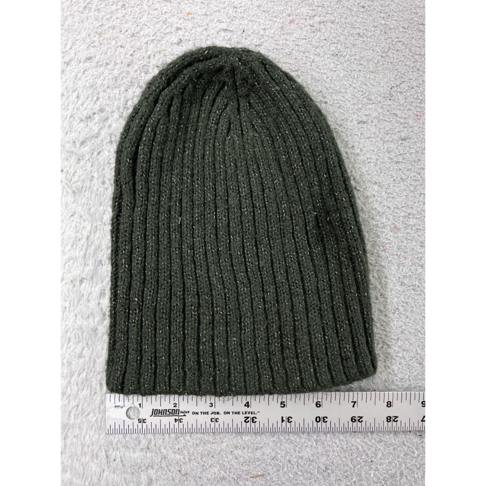Vintage Beanie Toque Adult One Size Green Acrylic Blend Ribbed Knit Skateboard Size ONE SIZE - 3 Thumbnail