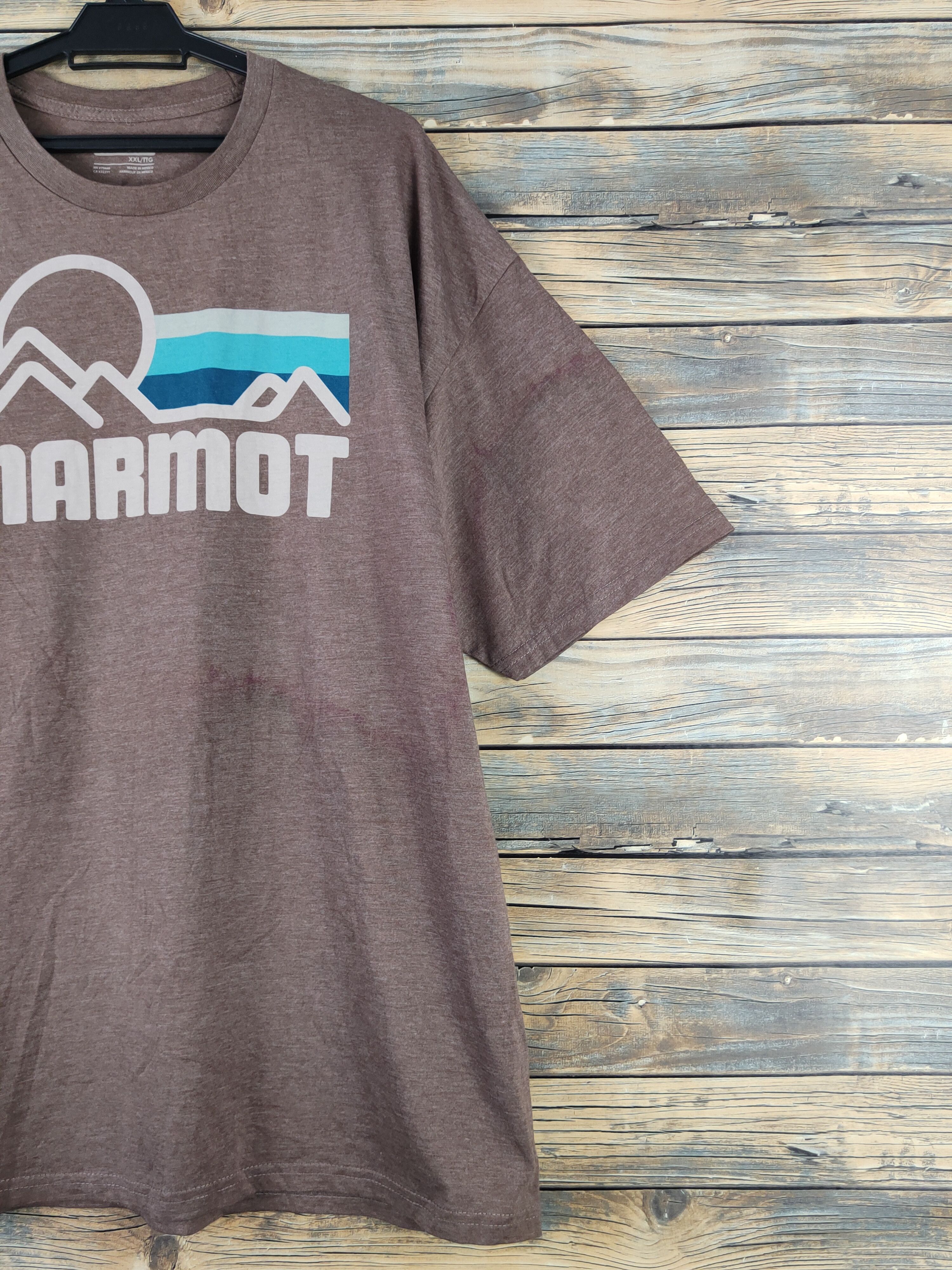 Marmot × Vintage DL Marmot Brown Short Sleeve T-shirt #994 Size US XXL / EU 58 / 5 - 5 Thumbnail
