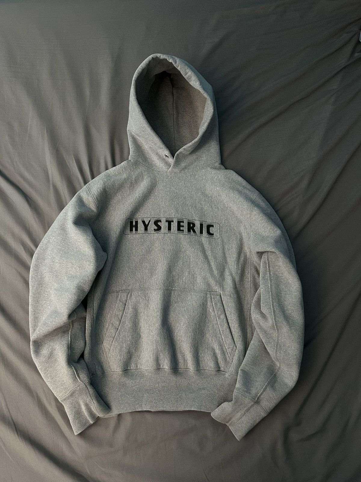 image of Hysteric Glamour Blur Logo Hoodie in Grey, Men's (Size Medium)