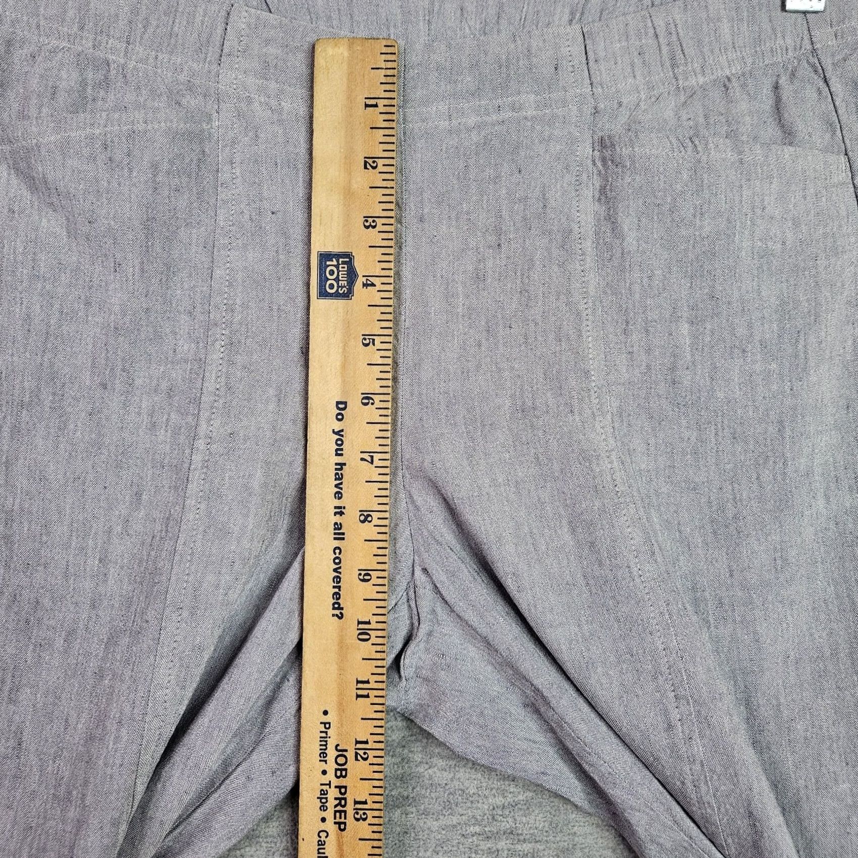 J. Jill J.Jill Womens Linen Stretch Pants Small Gray Lightweight Casual Everyday Regular Rise Buttoned Front Pants Mens Women Girls Unisex Size 28" / US 6 / IT 42 - 5 Thumbnail