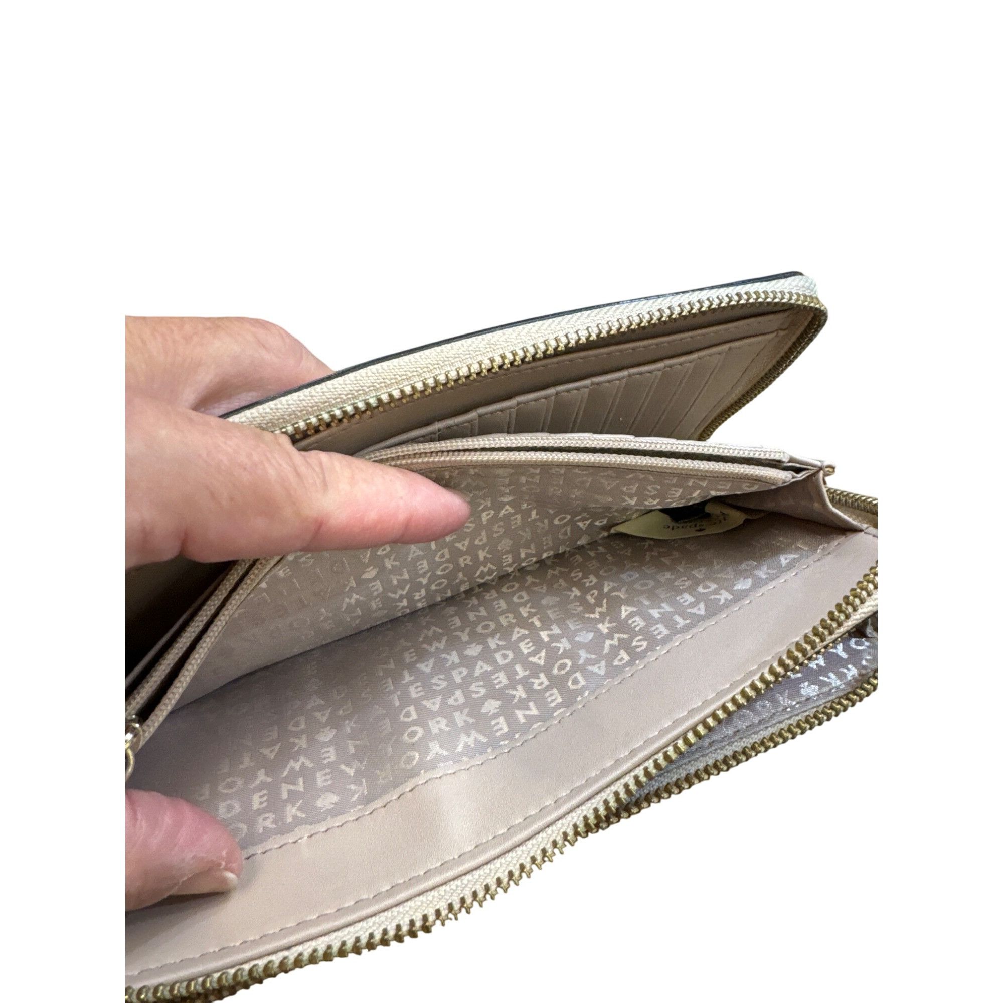 Kate Spade Kate Spade New York Womens Tan Leather Wallet With Zip Closu Size ONE SIZE - 8 Thumbnail