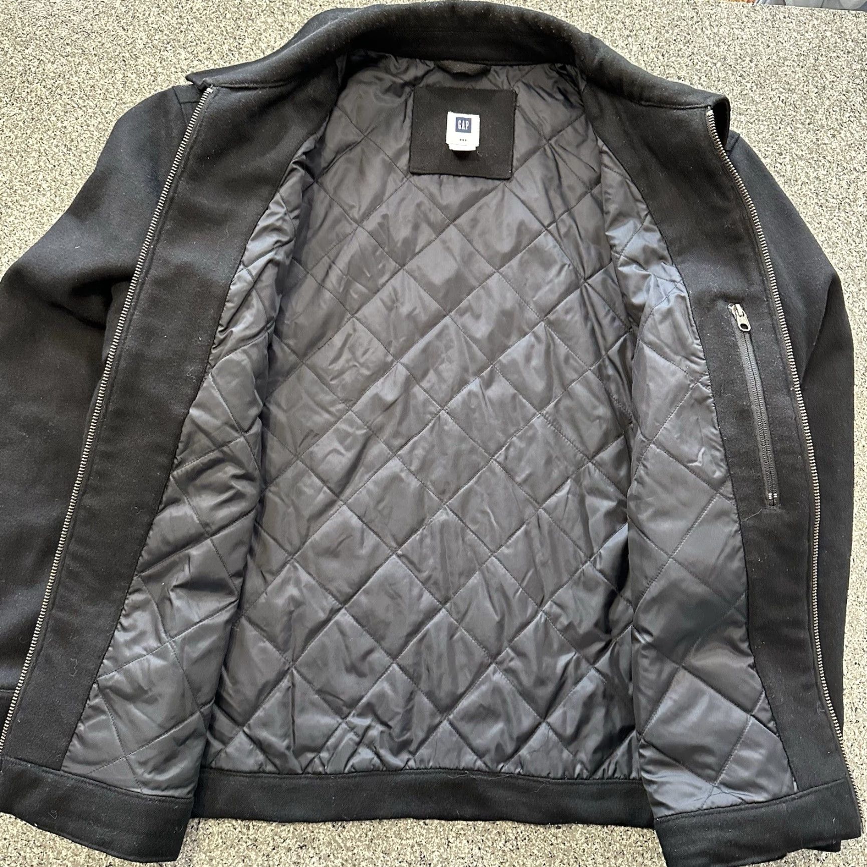 Gap VINTAGE Gap Jacket Mens 2XL Wool Bomber Black Zip Y2K 2000s" Size US XXL / EU 58 / 5 - 7 Thumbnail