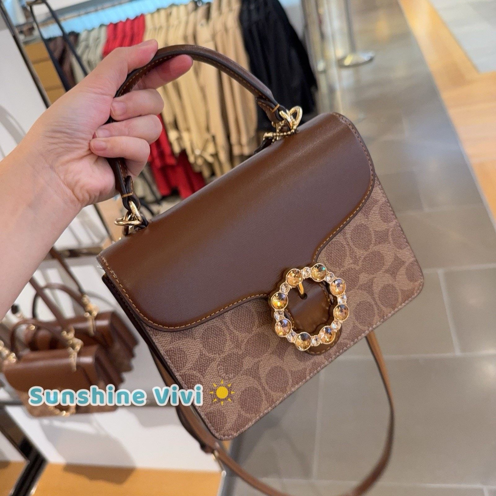 Coach NWT Coach Courtney Top Handle Bag CCE22 IM/TAN/ BROWN Size ONE SIZE - 1 Thumbnail