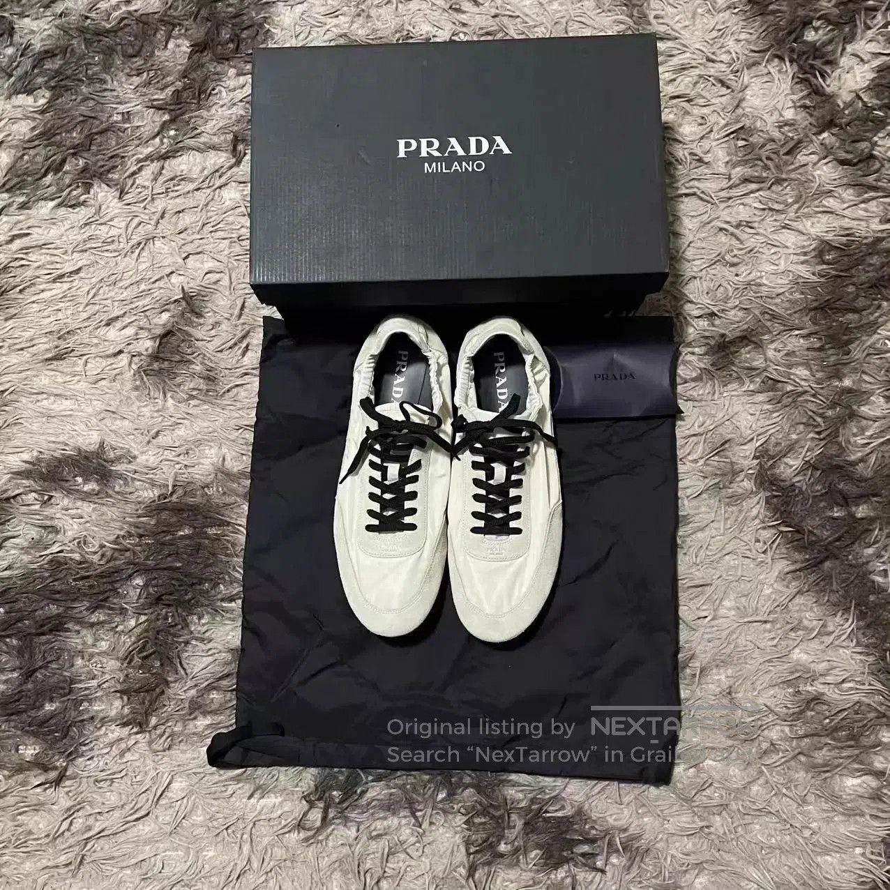 Prada White Low-Top Sneakers Size 12. Size US 12 / EU 45 - 1 Thumbnail