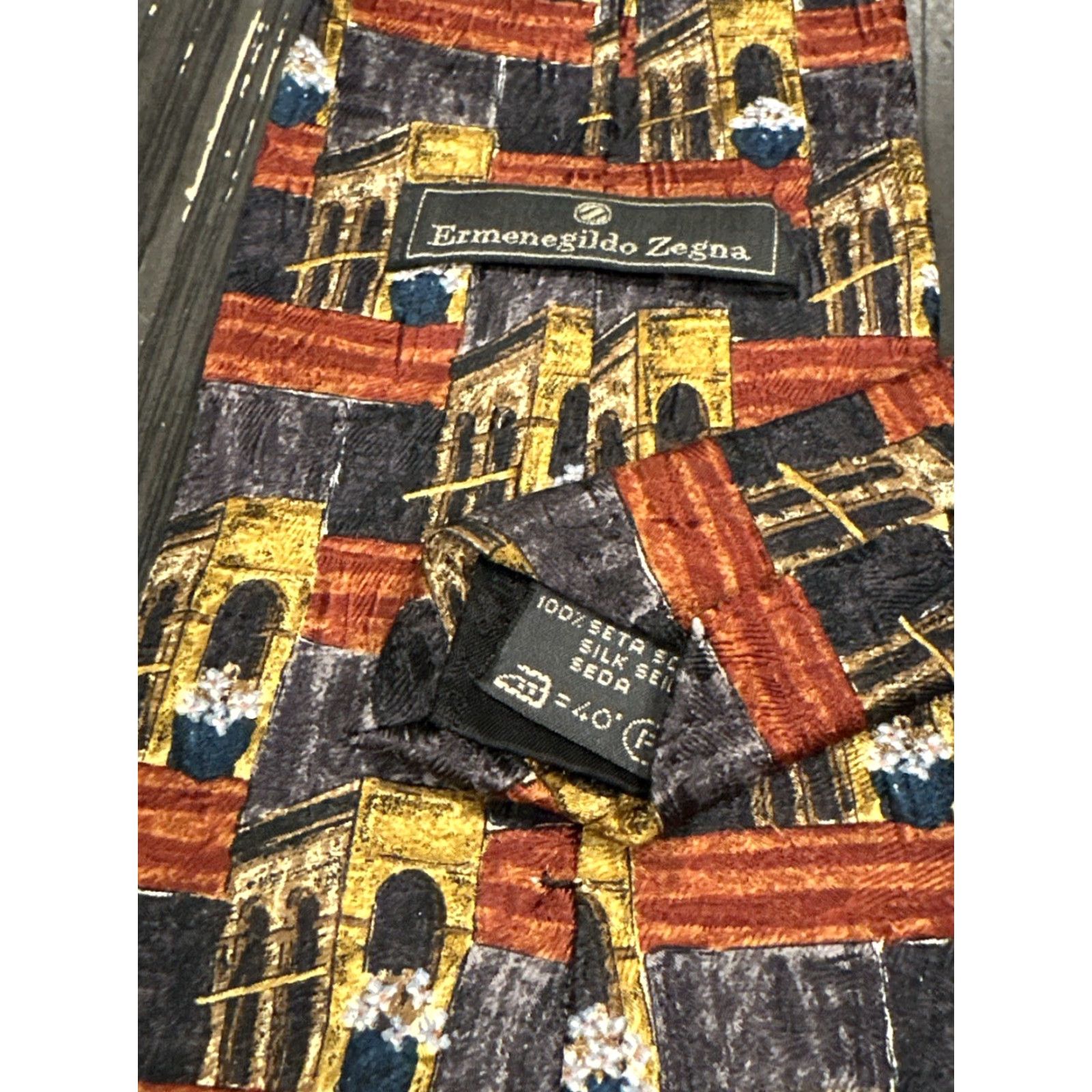 Ermenegildo Zegna ERMINOGLIDO ZEGNA Men's Silk Tie Geometric Pattern Multicolor Classic Italy One Size Size ONE SIZE - 5 Thumbnail