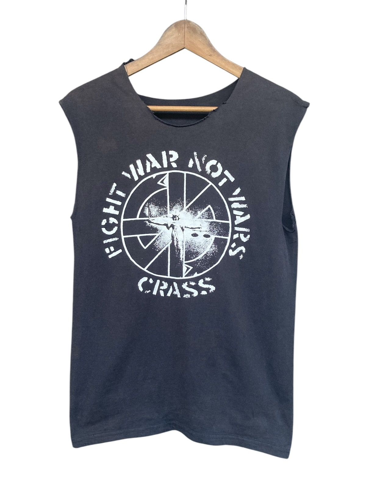 Band Tees Crass Acid Wash Sleeve Less Size US S / EU 44-46 / 1 - 1 Thumbnail