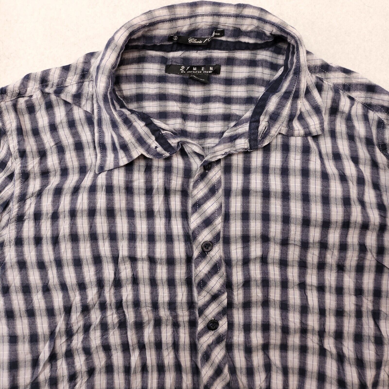 21 Men 21 Men Tartan Flannel Button Up Shirt Mens Size M Blue Gray Size US M / EU 48-50 / 2 - 1 Thumbnail
