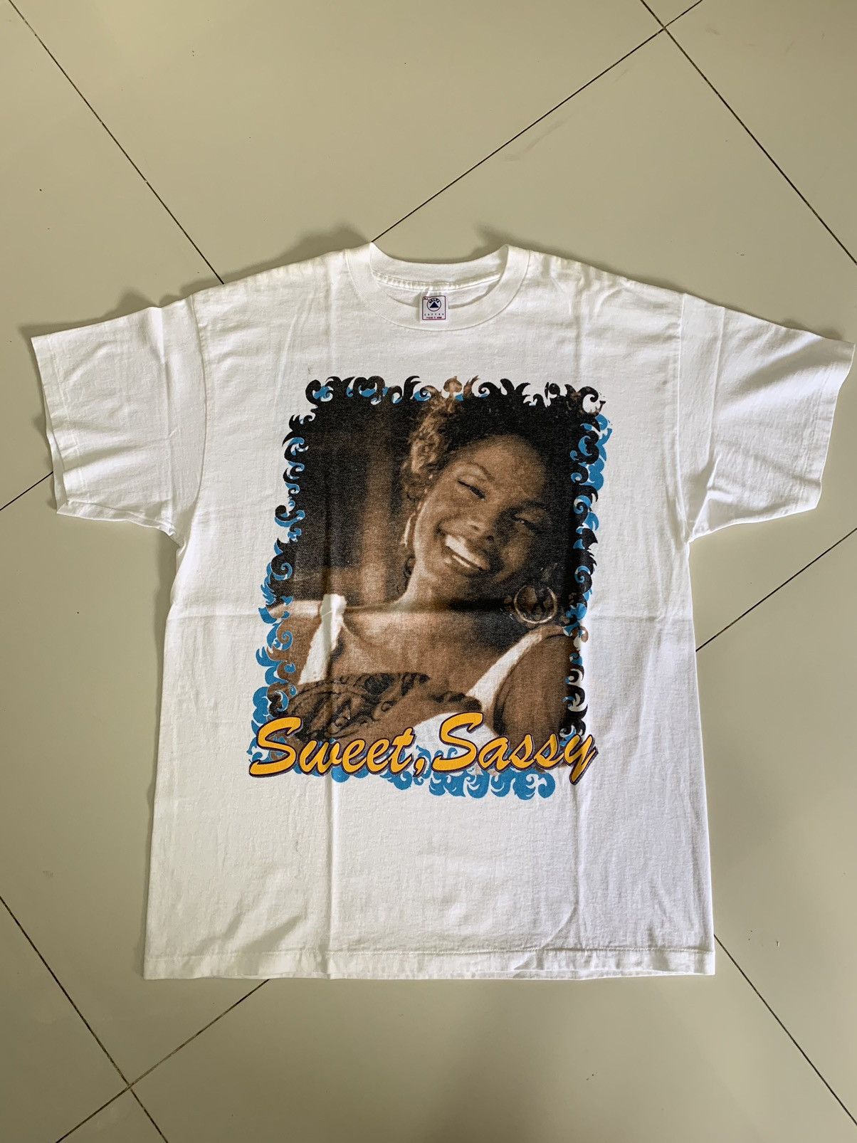 image of Vintage VTG Janet Jackson Sweet, Sassy Raptee in White, Men's (Size XL)