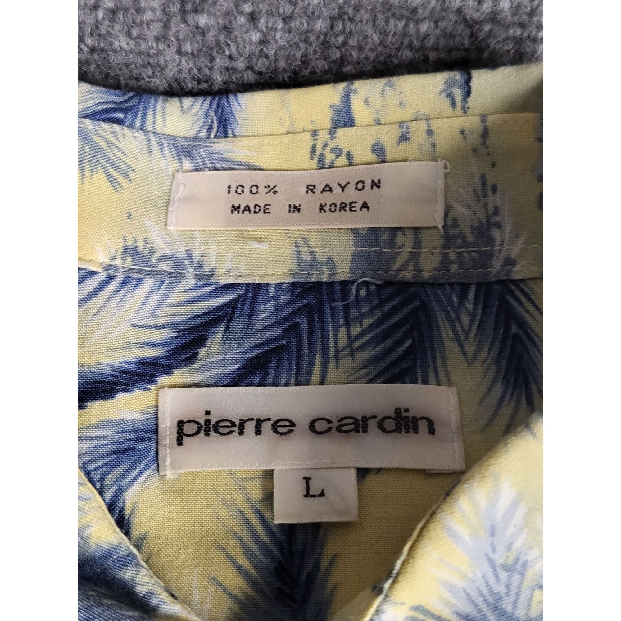 Pierre Cardin Pierre Cardin Button Up Shirt Men Sz L Yellow Blue Palm Tree Size US L / EU 52-54 / 3 - 3 Thumbnail