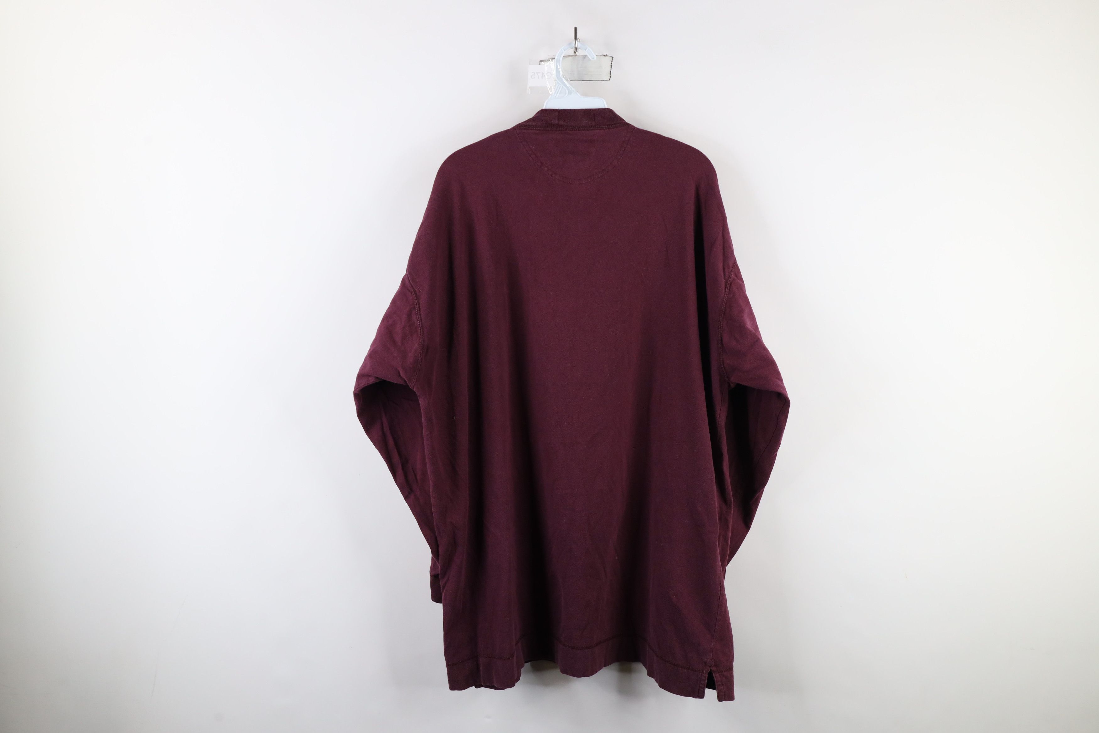 Vintage Vintage 90s Streetwear Long Sleeve Henley T-Shirt Maroon Size US XXL / EU 58 / 5 - 10 Thumbnail