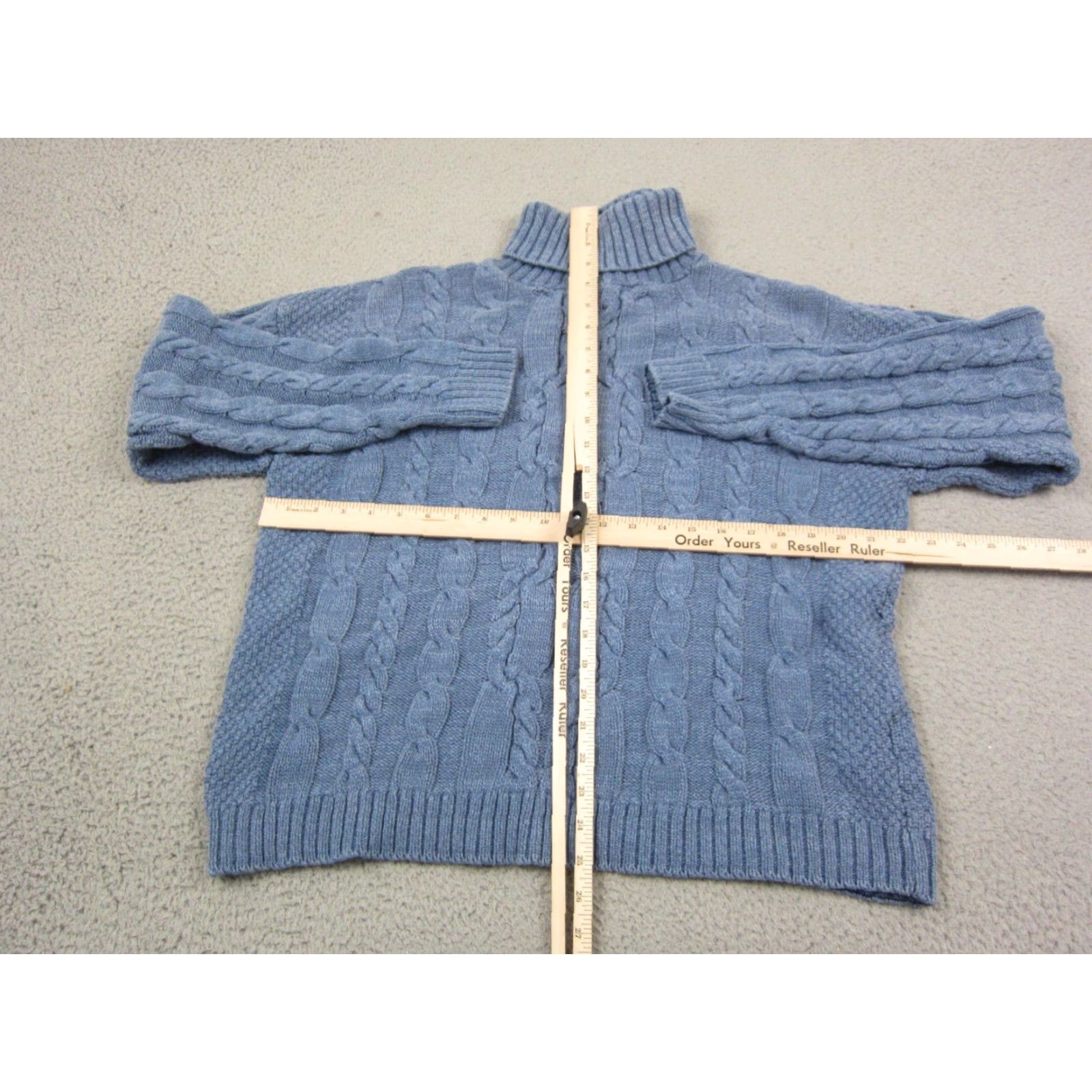 Vintage VINTAGE Hunt Club Sweater Men XL Blue Cable Knit Cotton Made in USA Size US XL / EU 56 / 4 - 6 Thumbnail