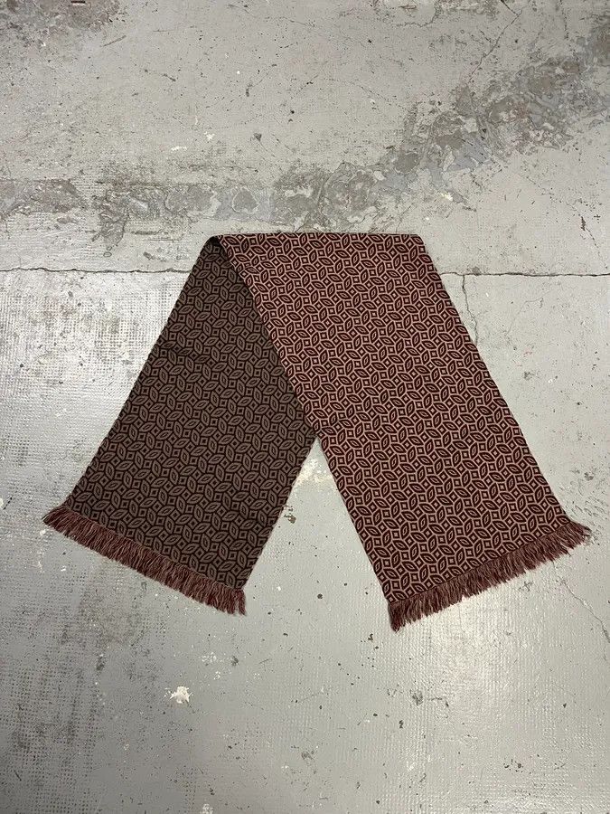 Giorgio Armani 1990s Giorgio Armani Brown Contemporary Mozaic Scarf Size ONE SIZE - 2 Thumbnail