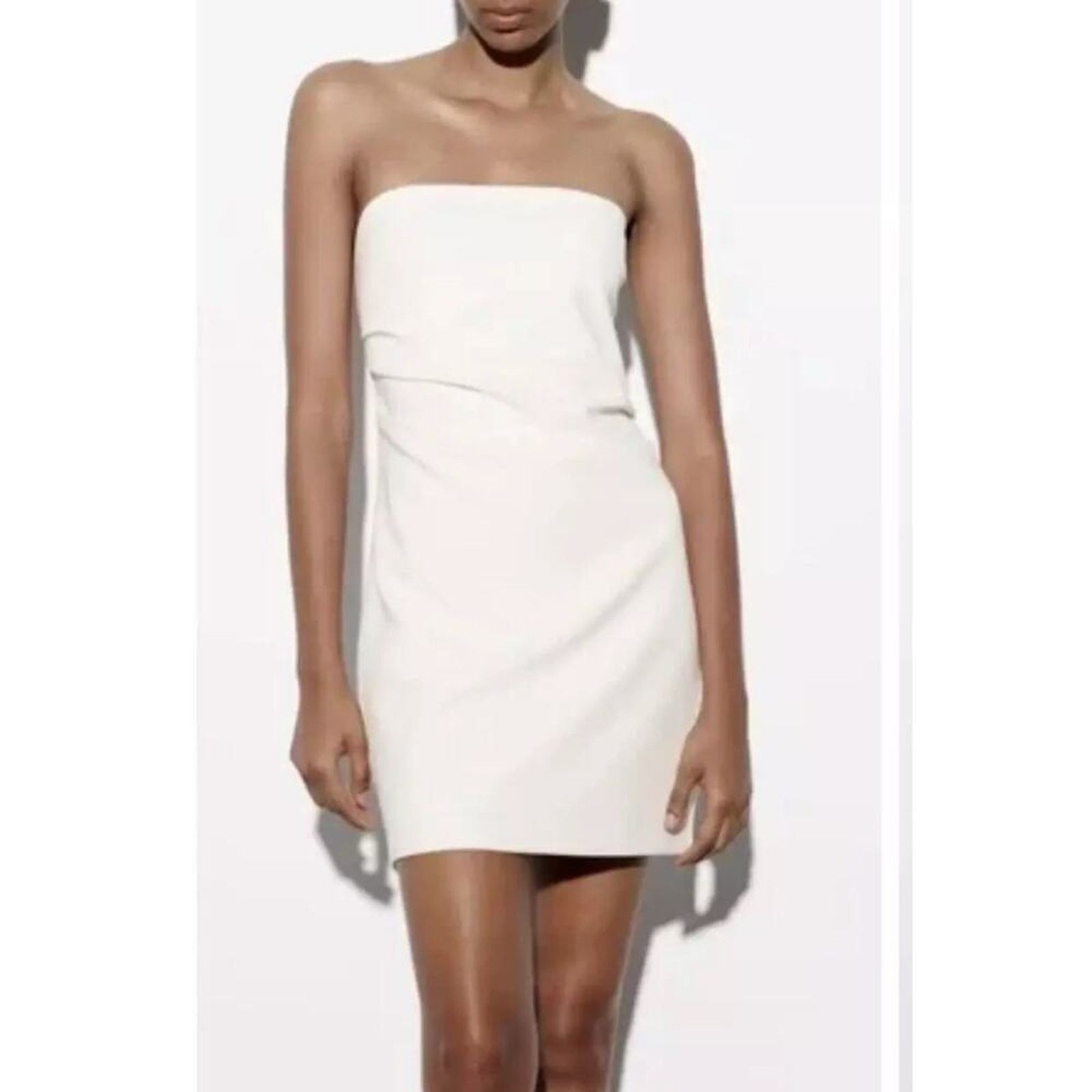 Zara Nwt- Zara Women's Knit Ruched Strapless Mini ROMPER -L Size 34" / US 12 / IT 48 - 1 Thumbnail