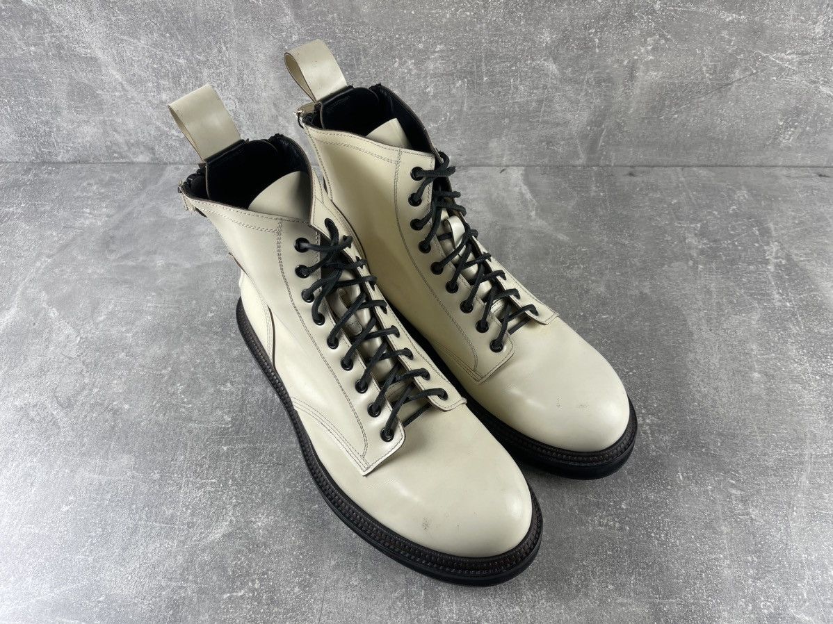 Buttero Buttero Leather Combat Biker Double Zip Boots Beige Vibram Size US 10 / EU 43 - 3 Thumbnail